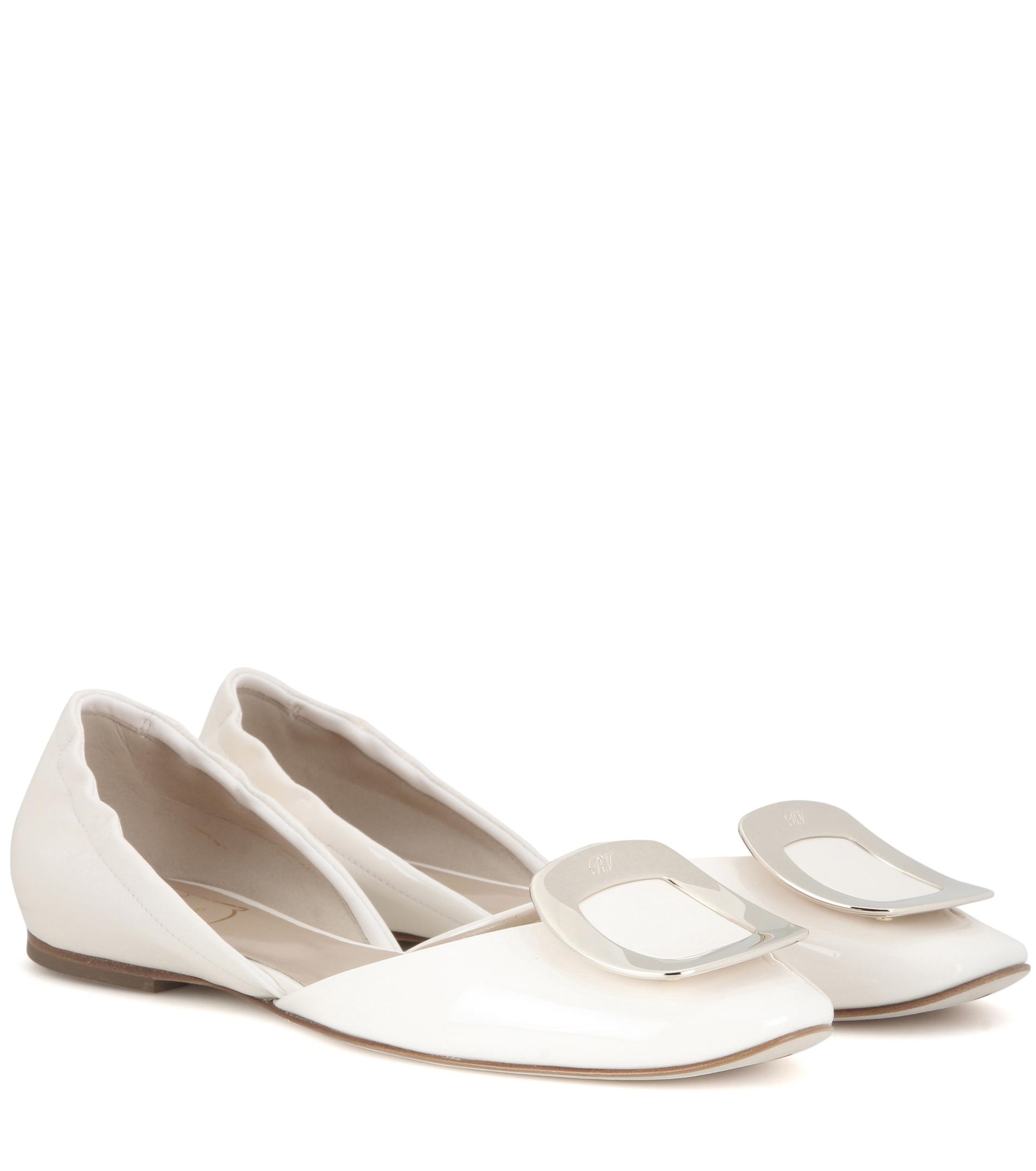 Lyst - Roger Vivier Chips Patent Leather Ballerinas in White
