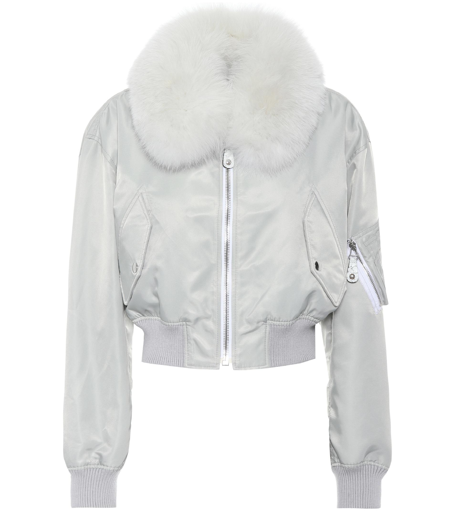 Lyst - Army By Yves Salomon Fur-lined Bomber Jacket in Green