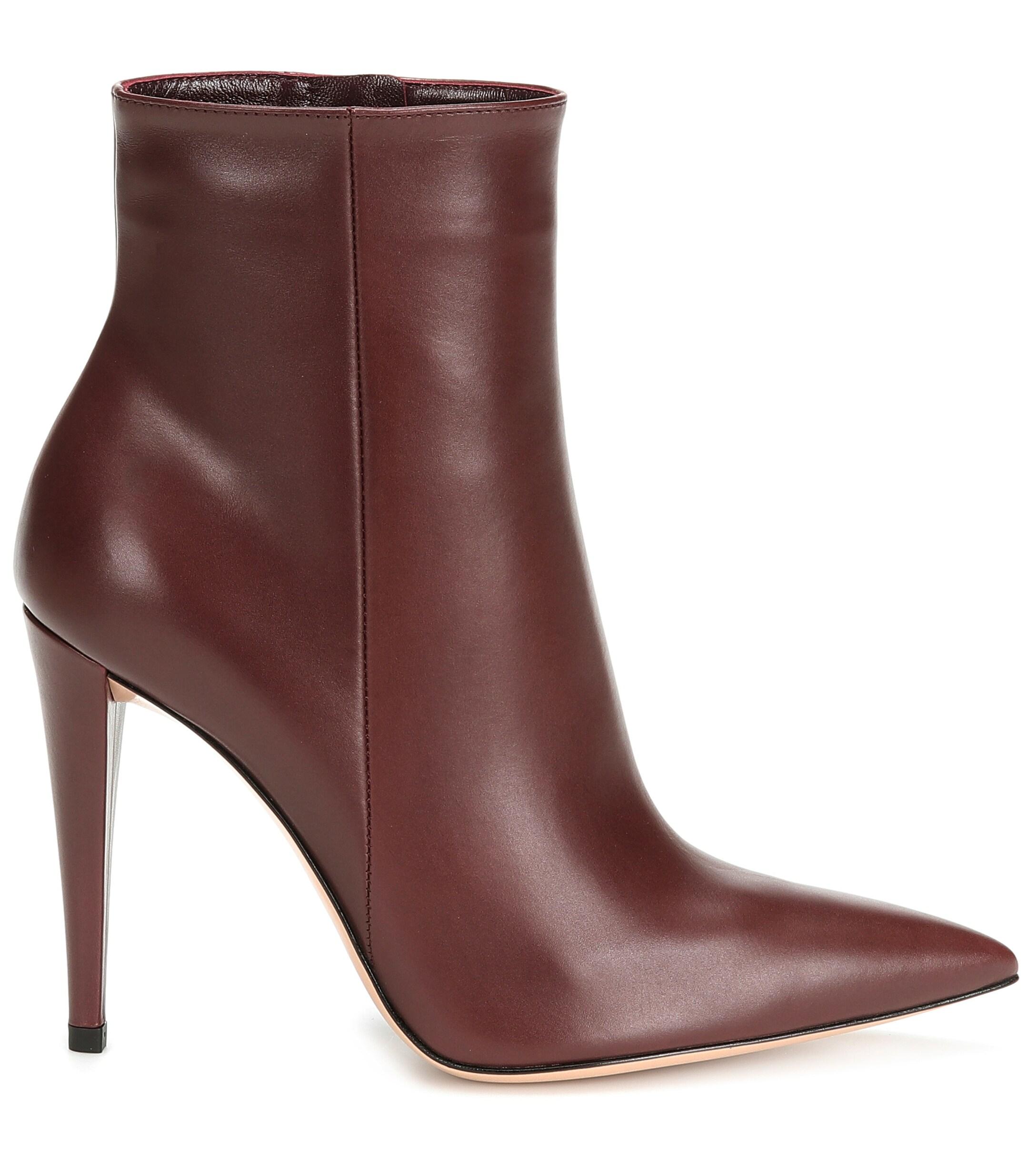 Gianvito Rossi Scarlet Leather Ankle Boots - Lyst
