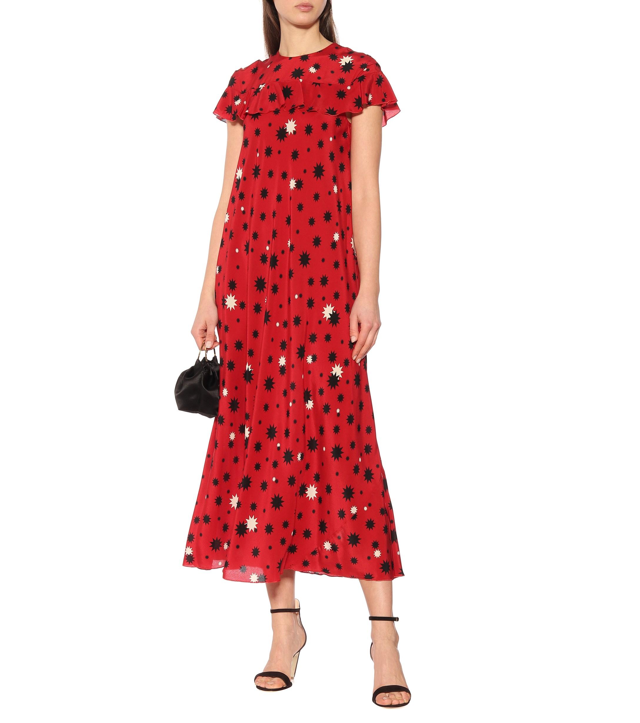 Lyst - RED Valentino Printed Silk Maxi Dress in Red