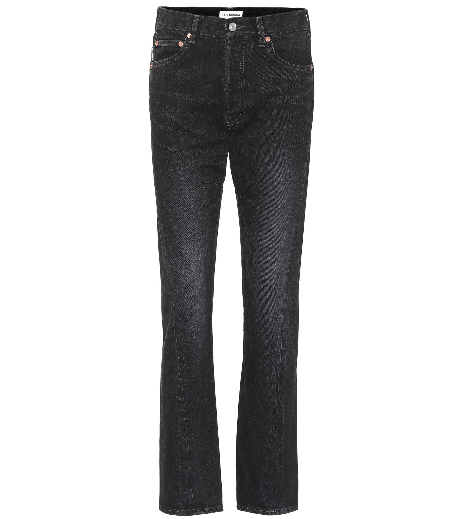 Balenciaga Denim Straight-leg Cotton Jeans in Black - Lyst