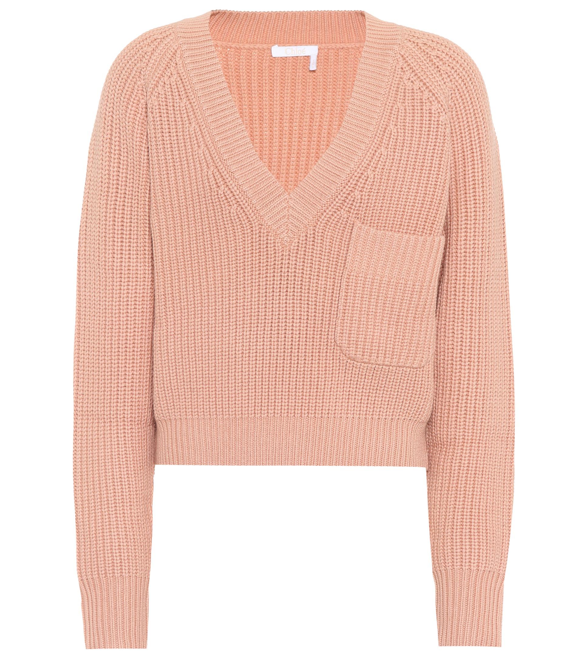 Chloé Wool Sweater in Pink - Lyst