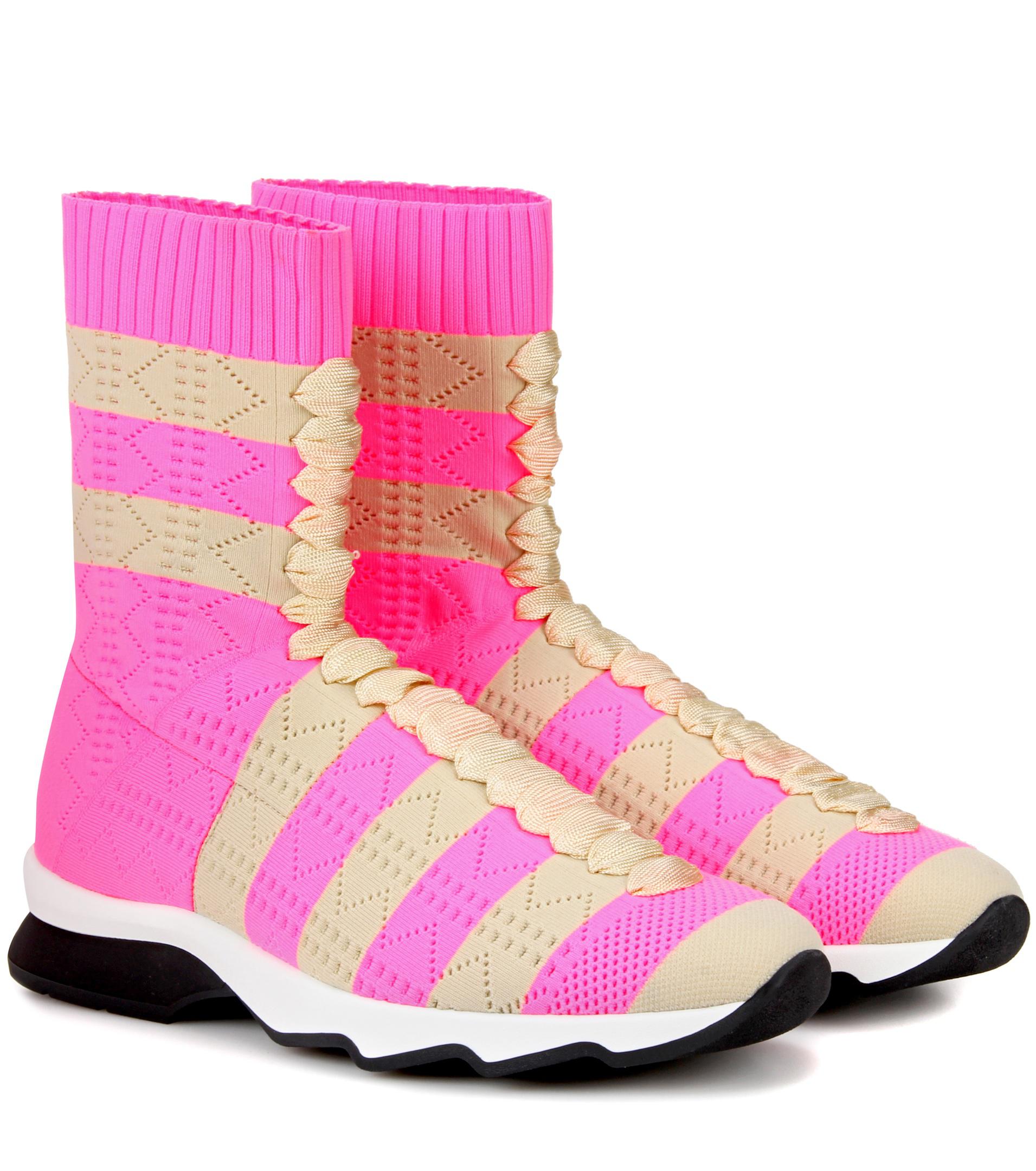 Fendi High-top Sneakers in Pink | Lyst