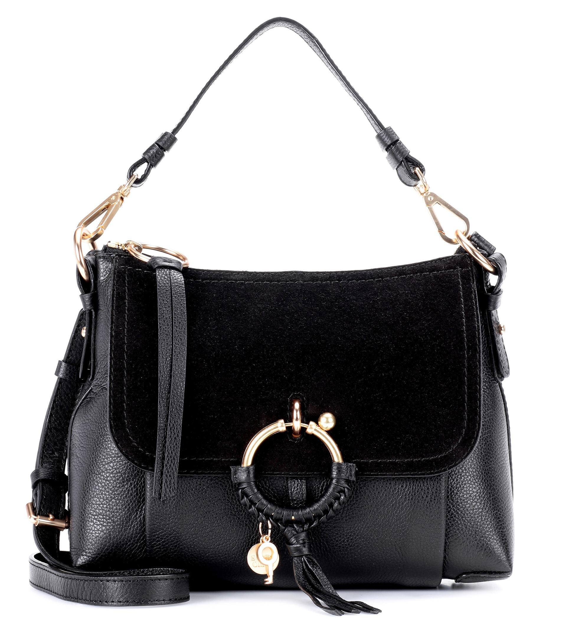 See By Chloé Joan Small Leather And Suede Crossbody Bag in Black - Save 35% - Lyst