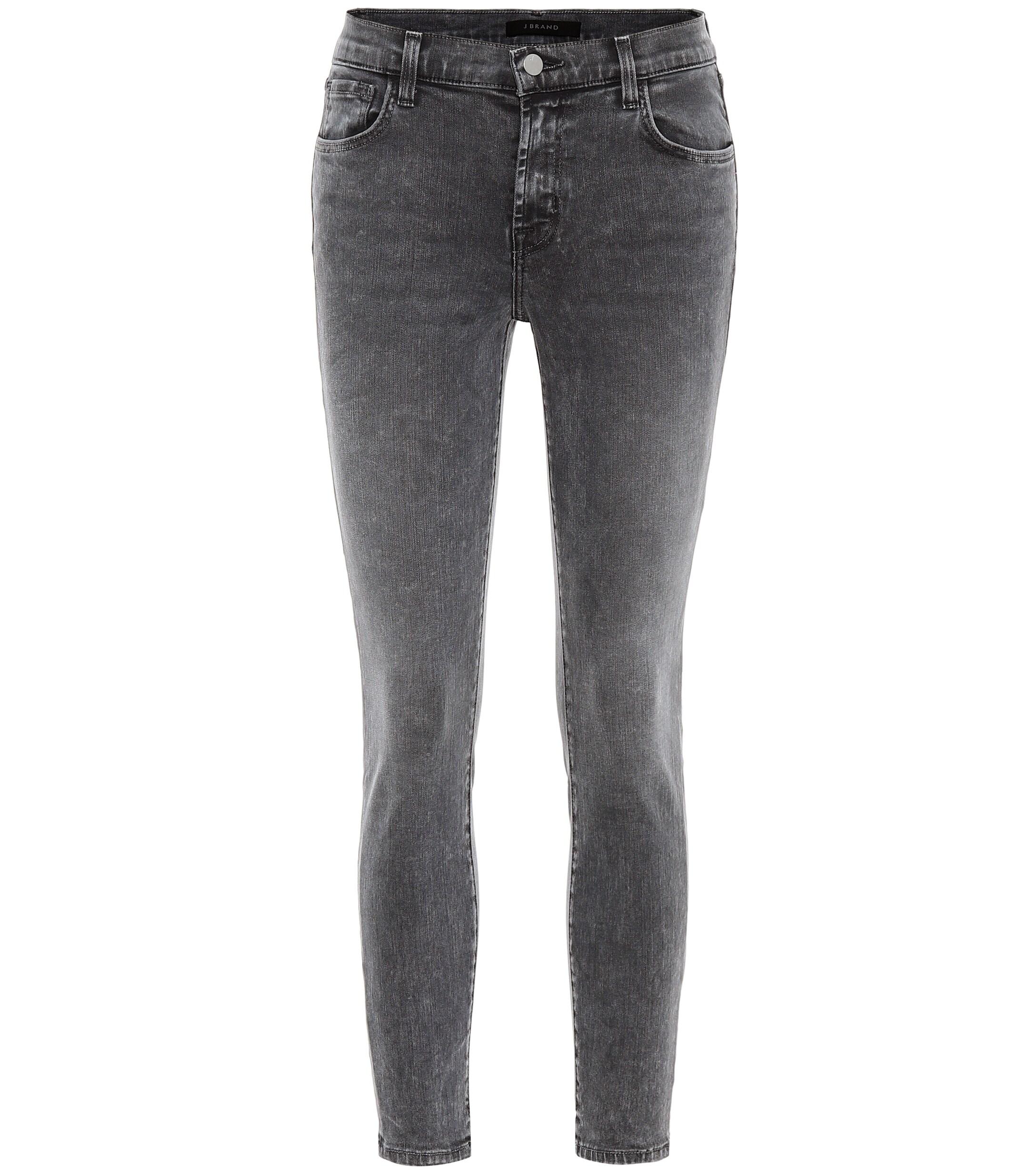 J Brand Denim 835 Cropped Mid-rise Skinny Jeans in Grey (Gray) - Lyst