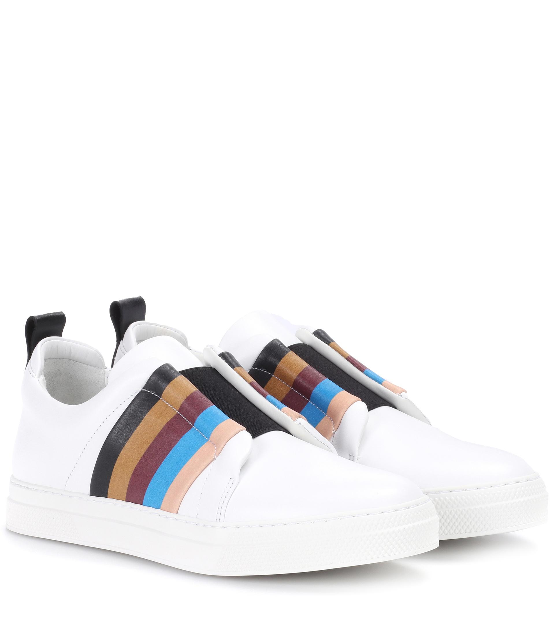 white leather slider