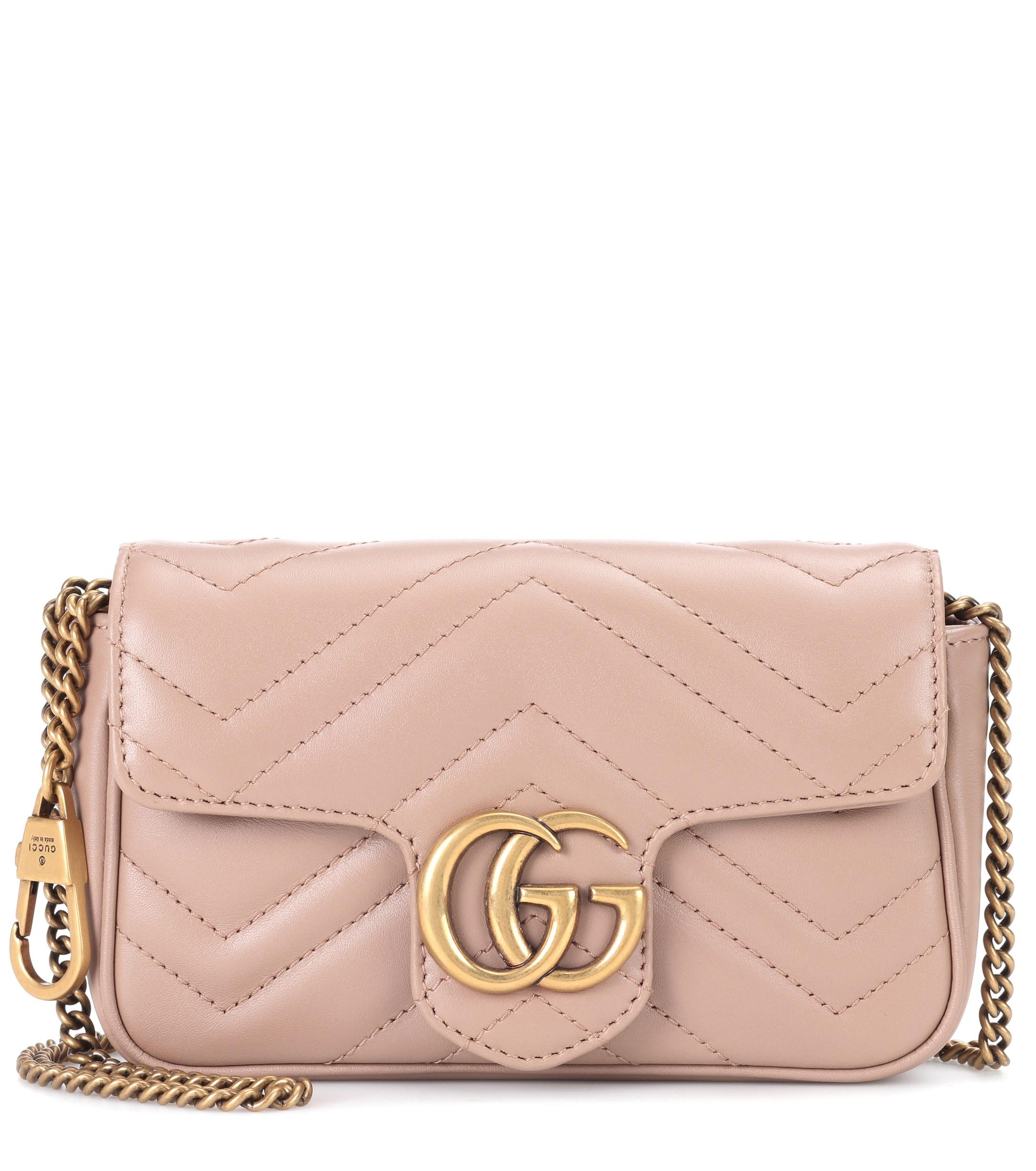 Gucci GG Marmont Mini Shoulder Bag in Pink - Lyst