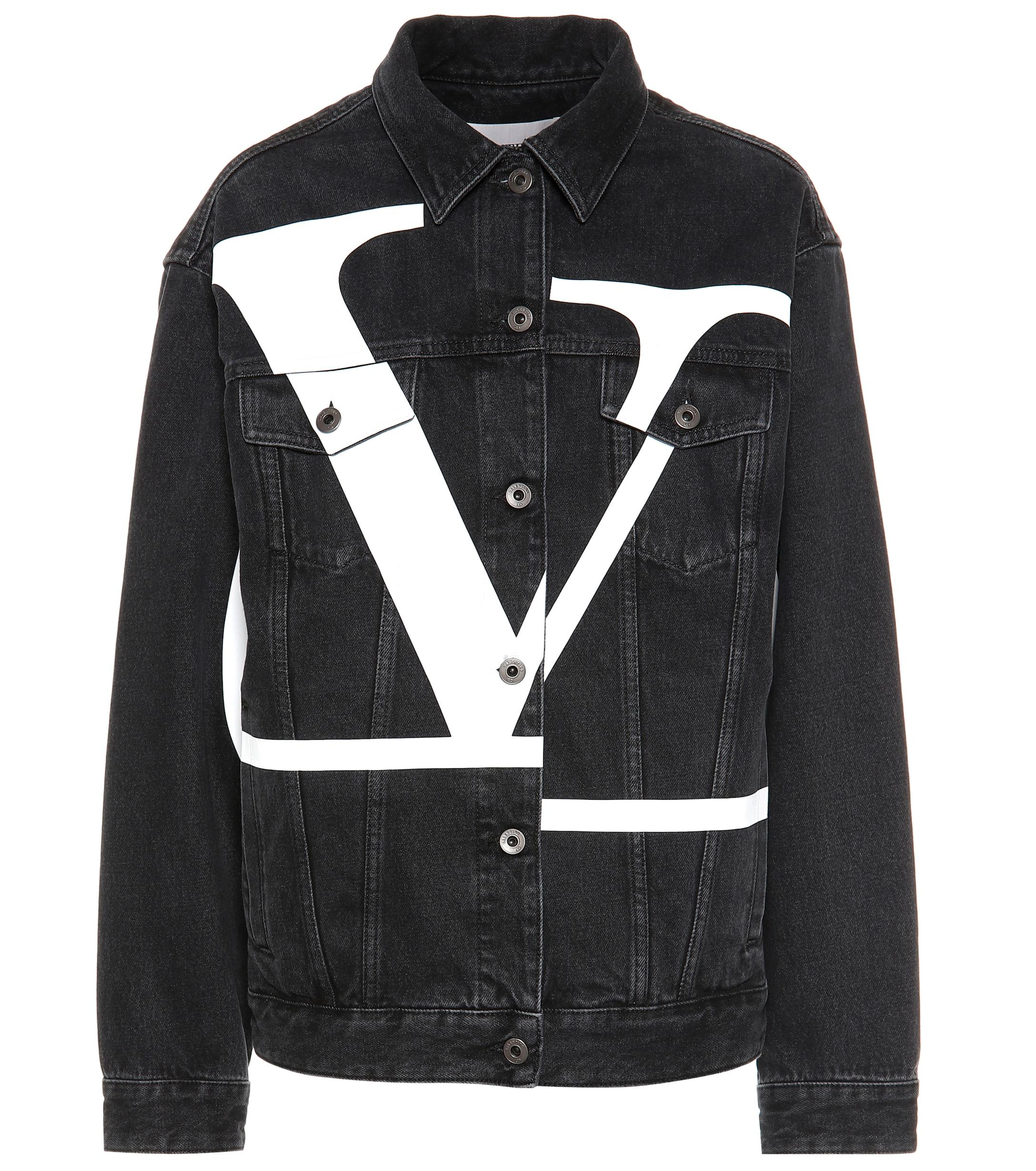 Valentino Deconstructed Vlogo Denim Jacket in Black - Save 20% - Lyst
