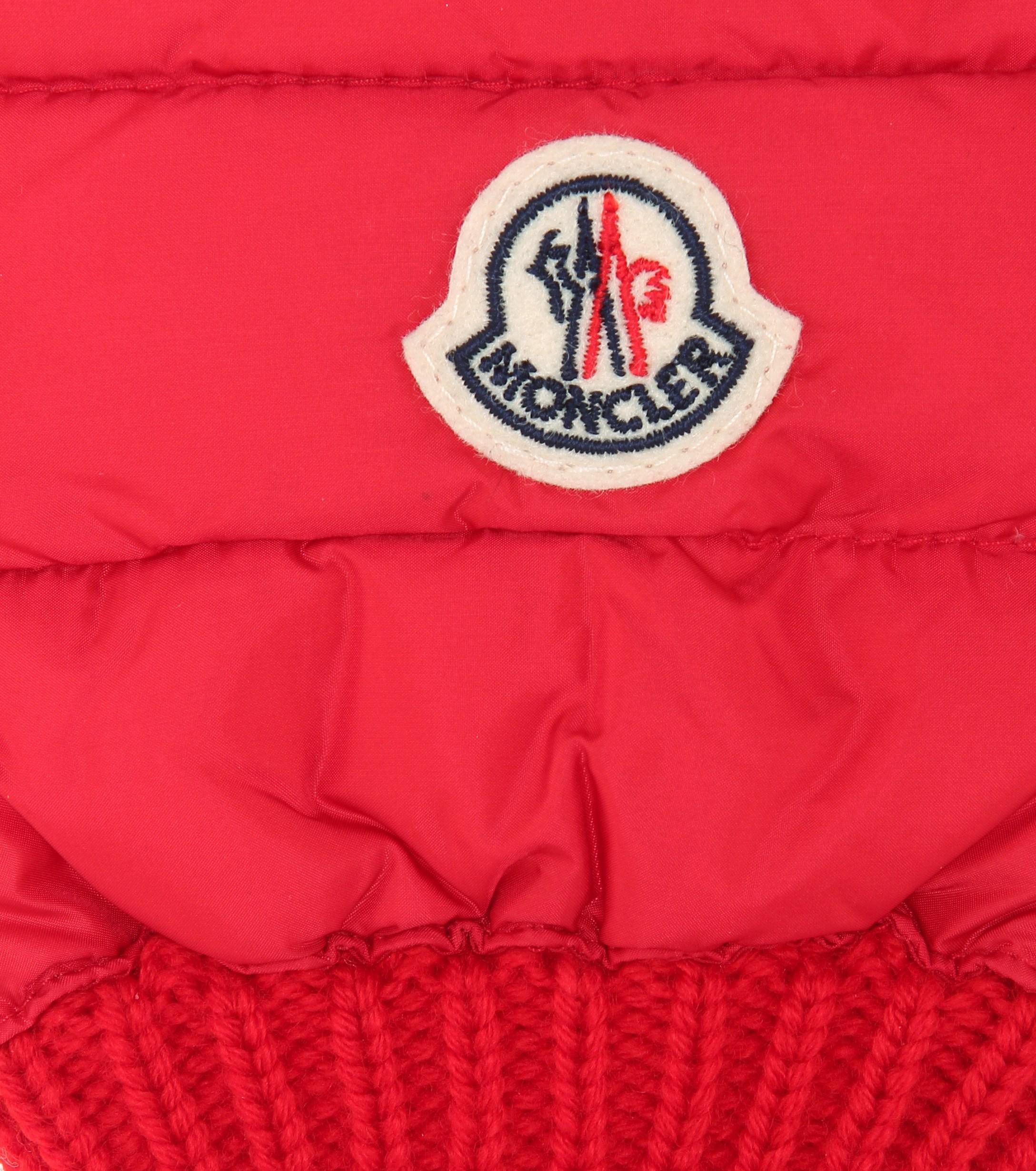 Moncler Quilted Wool-trim Gloves in Red - Lyst
