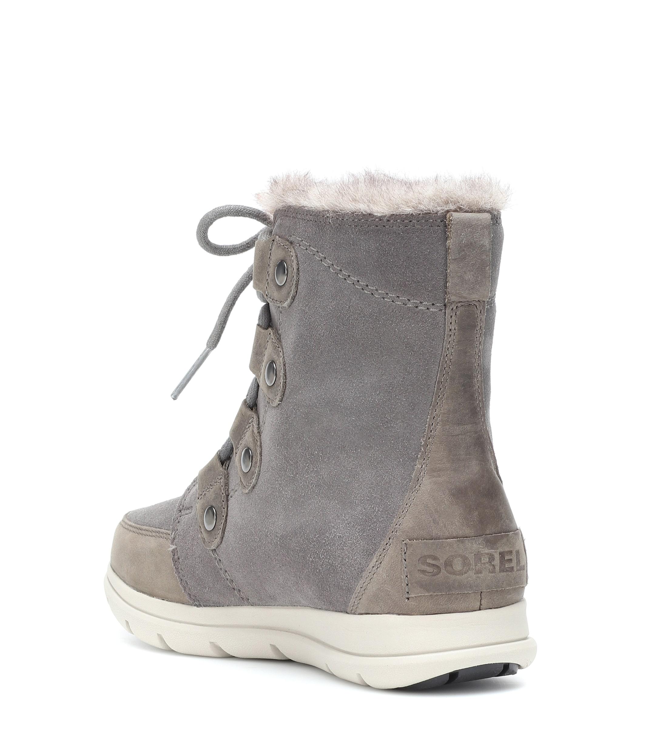 sorel gray and tan boots