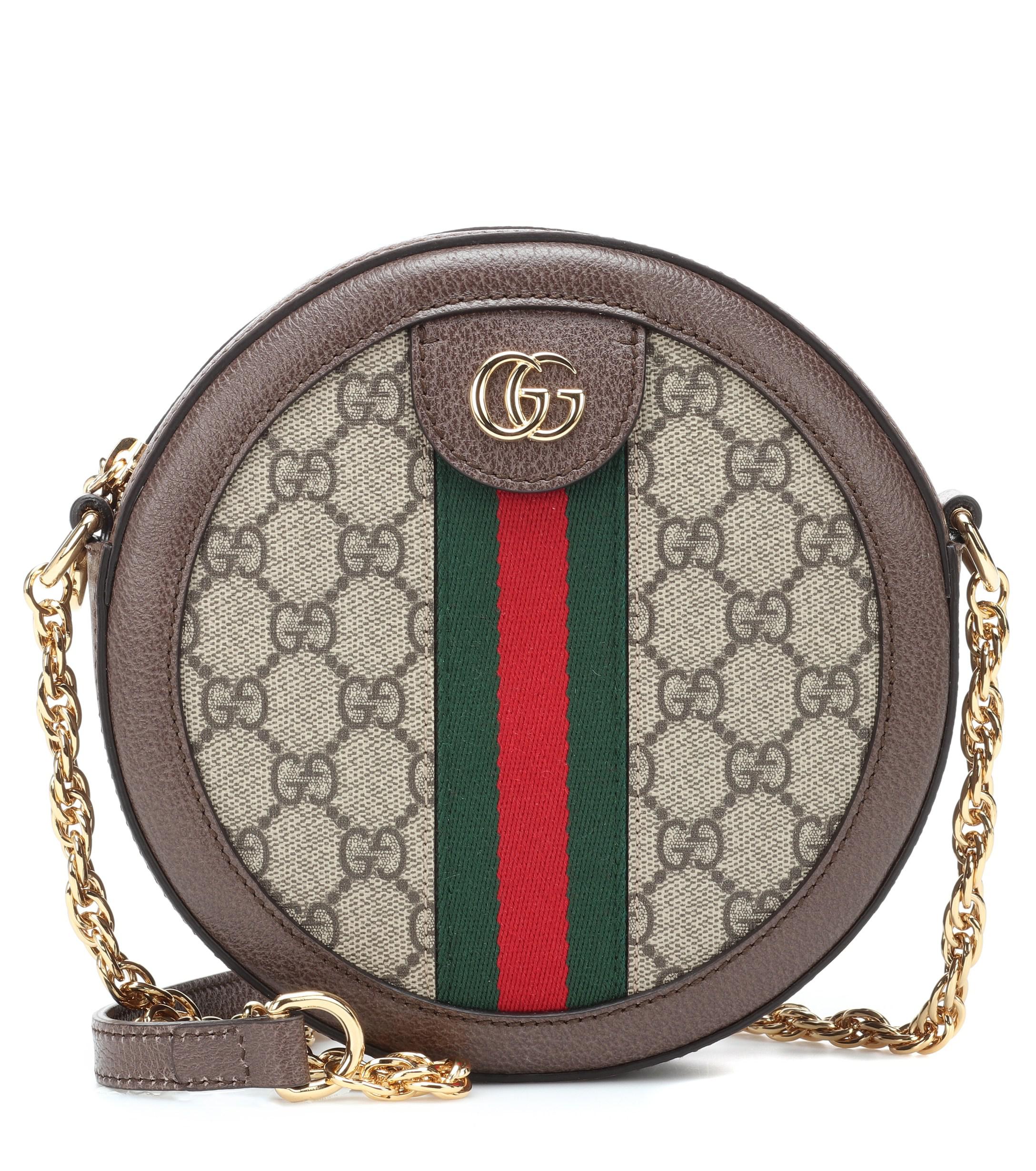Gucci Ophidia Mini Round Shoulder Bag in Brown - Save 22% - Lyst