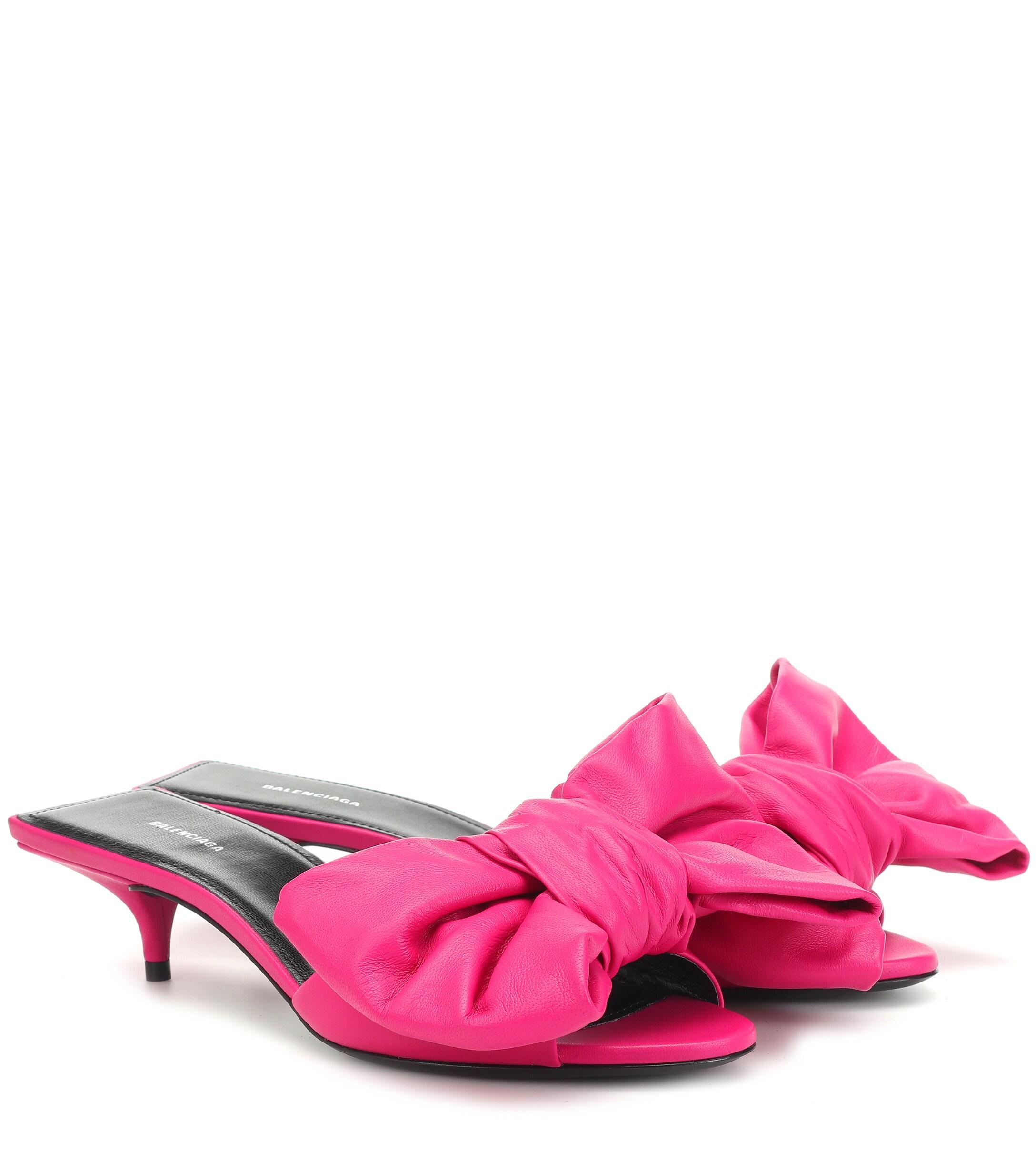Balenciaga Leather Sandals in Pink - Lyst