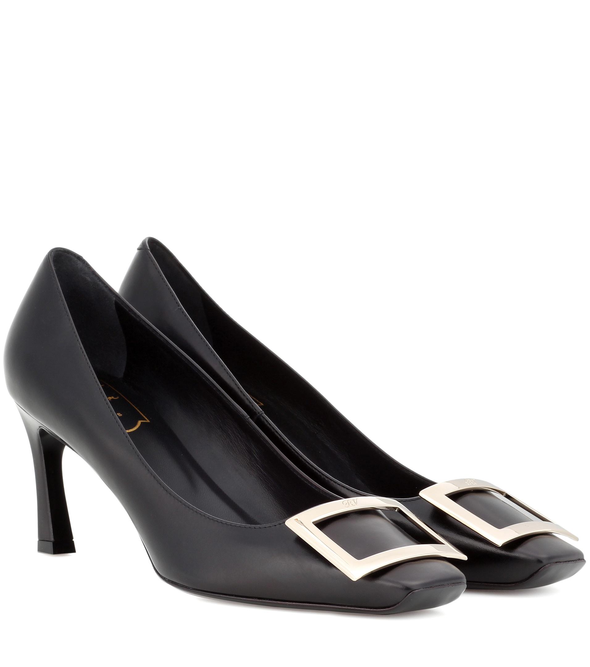 Lyst - Roger Vivier Décolleté Belle Vivier Trompette Leather Pumps in Black