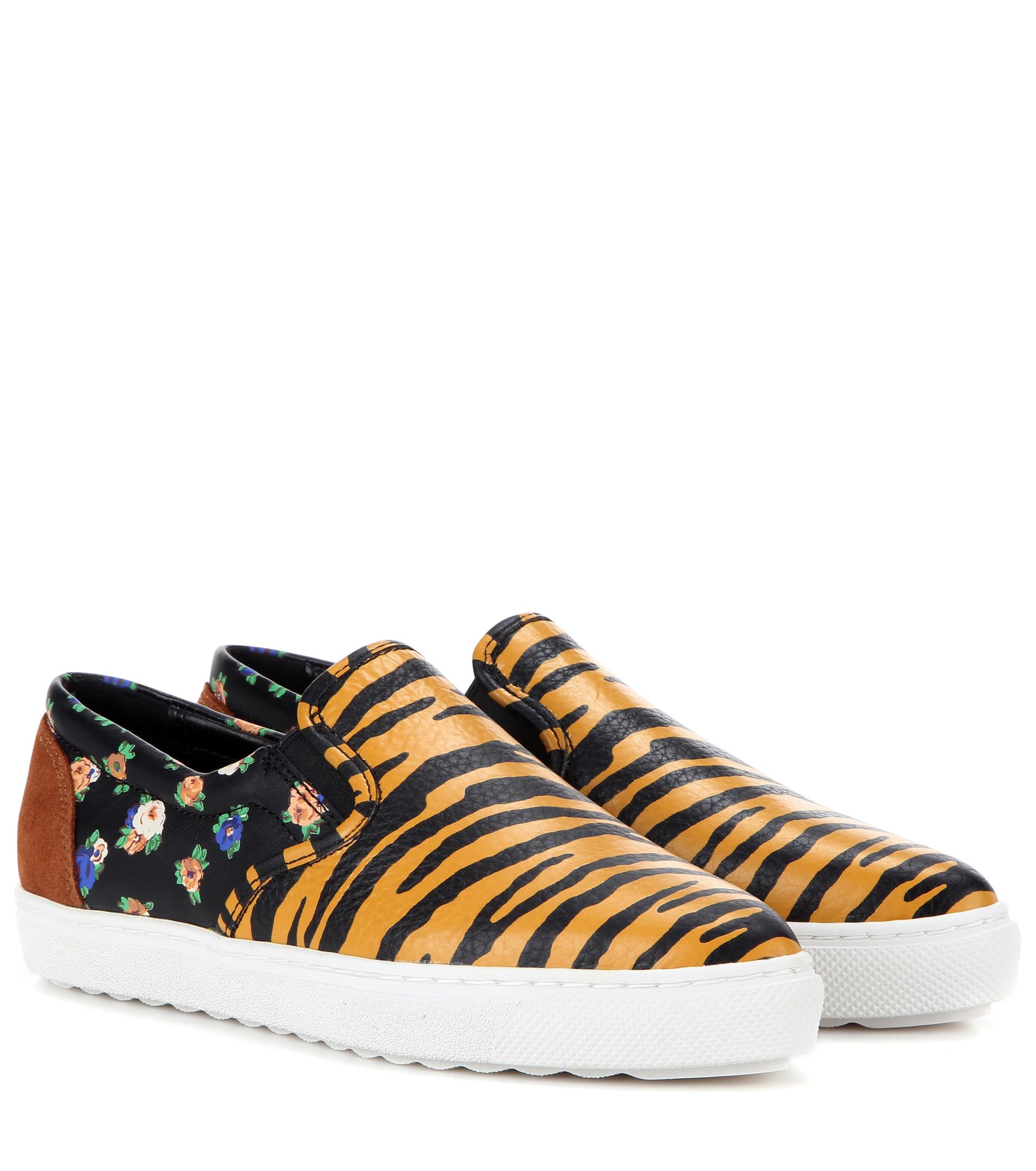 Lyst - Coach Printed Leather Slip-on Sneakers