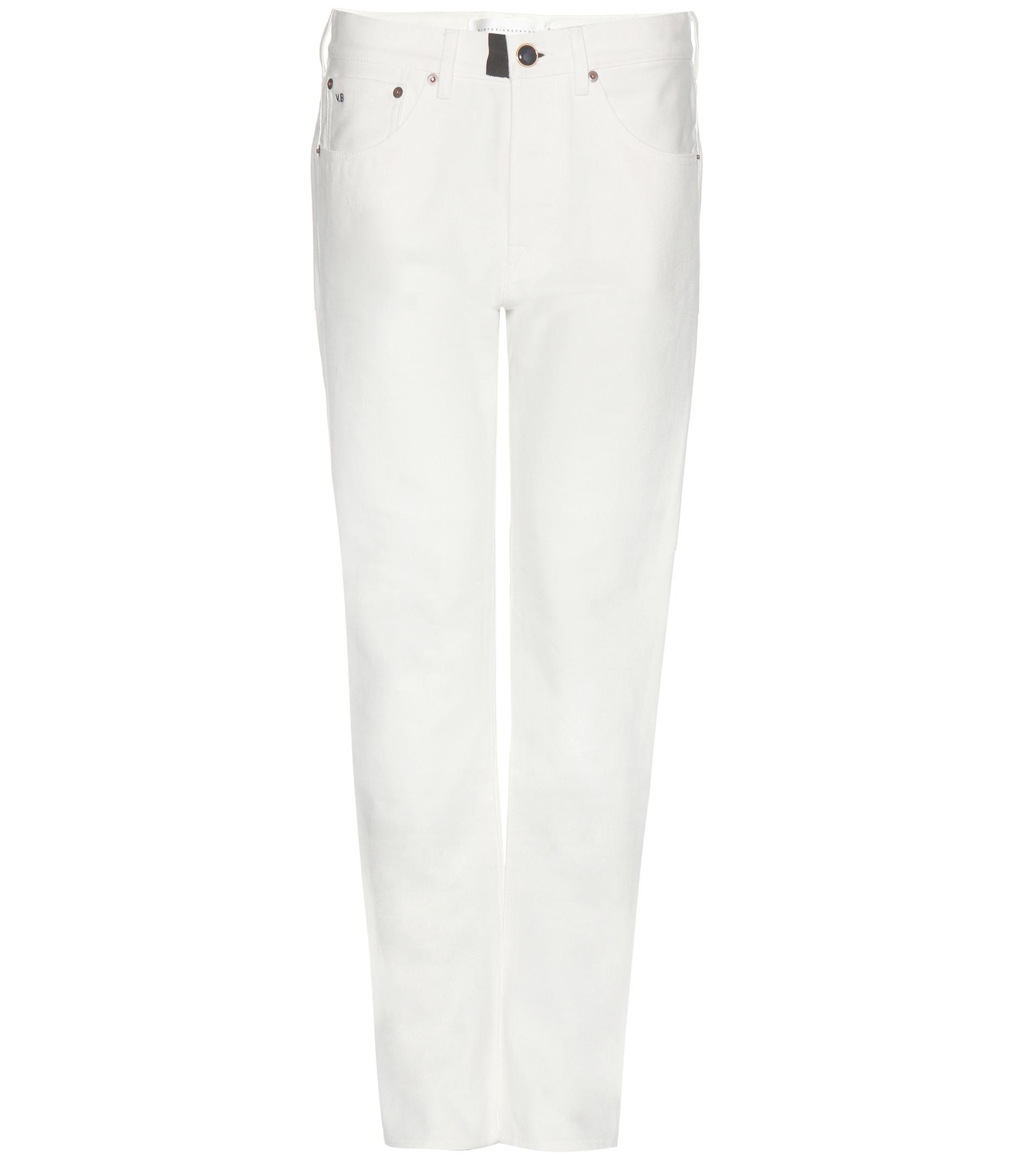 white straight leg jeans