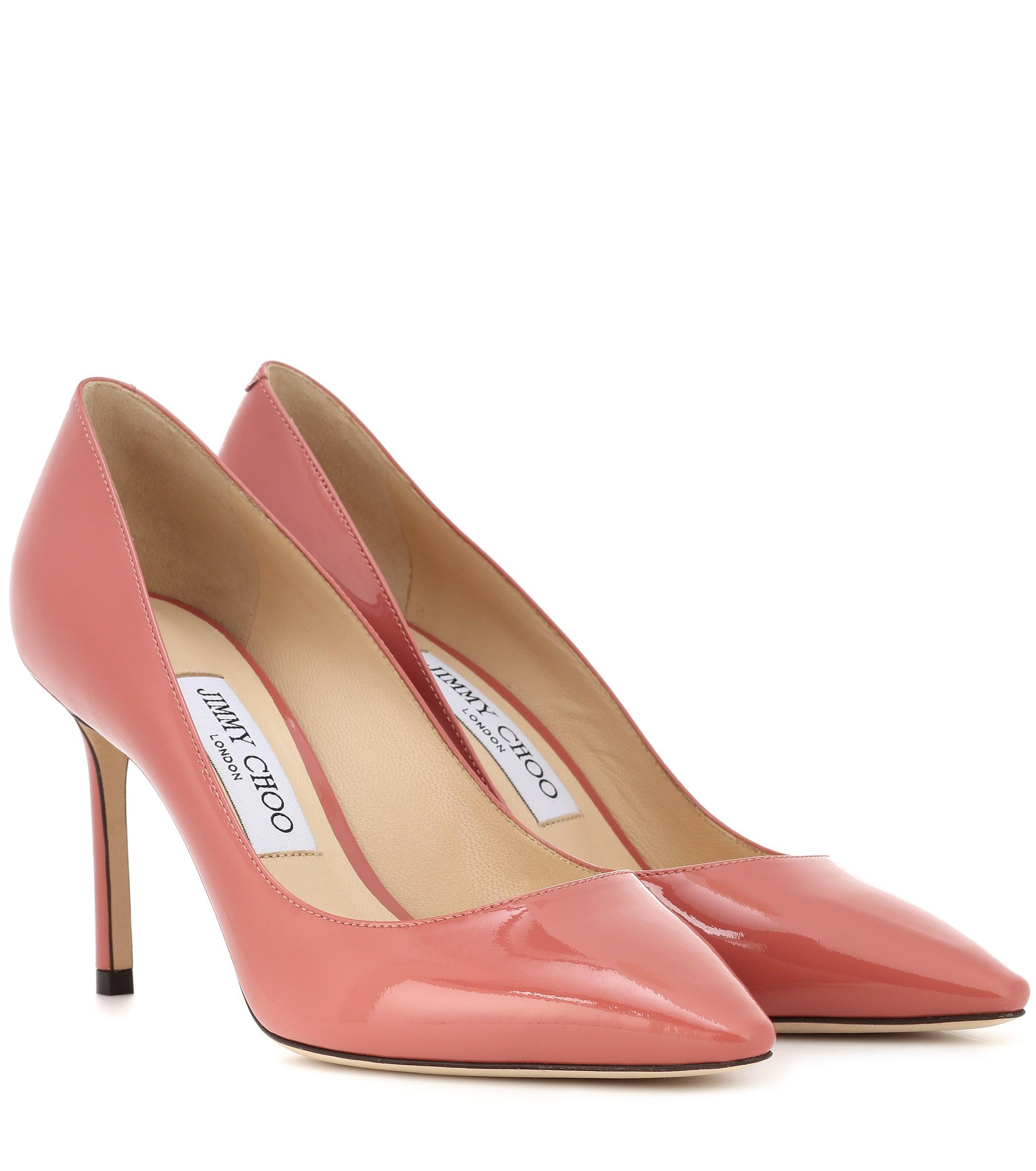 Jimmy Choo Romy 85 Patent Leather Pumps in Pink - Lyst