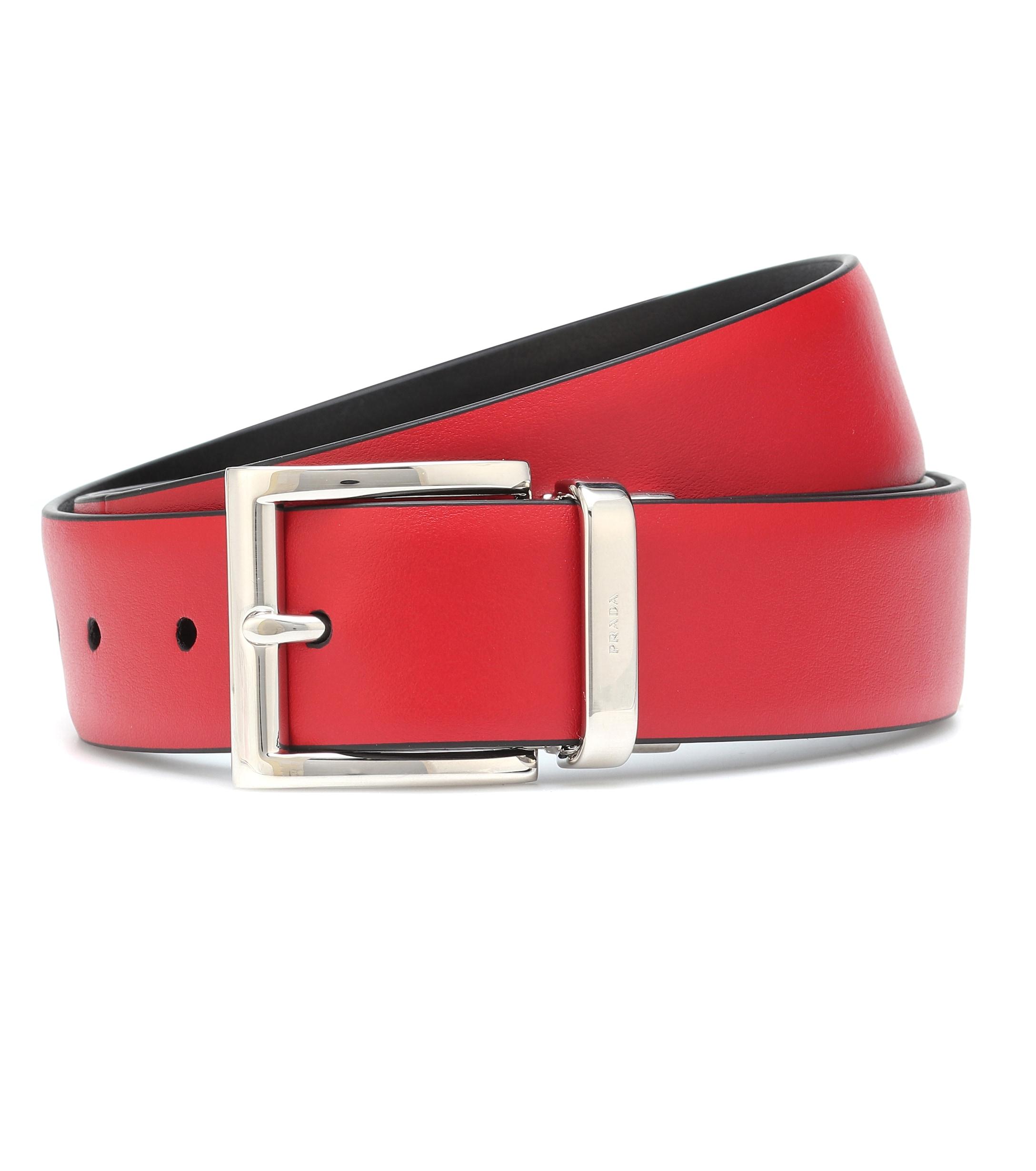 Prada Leather Belt in Red Lyst