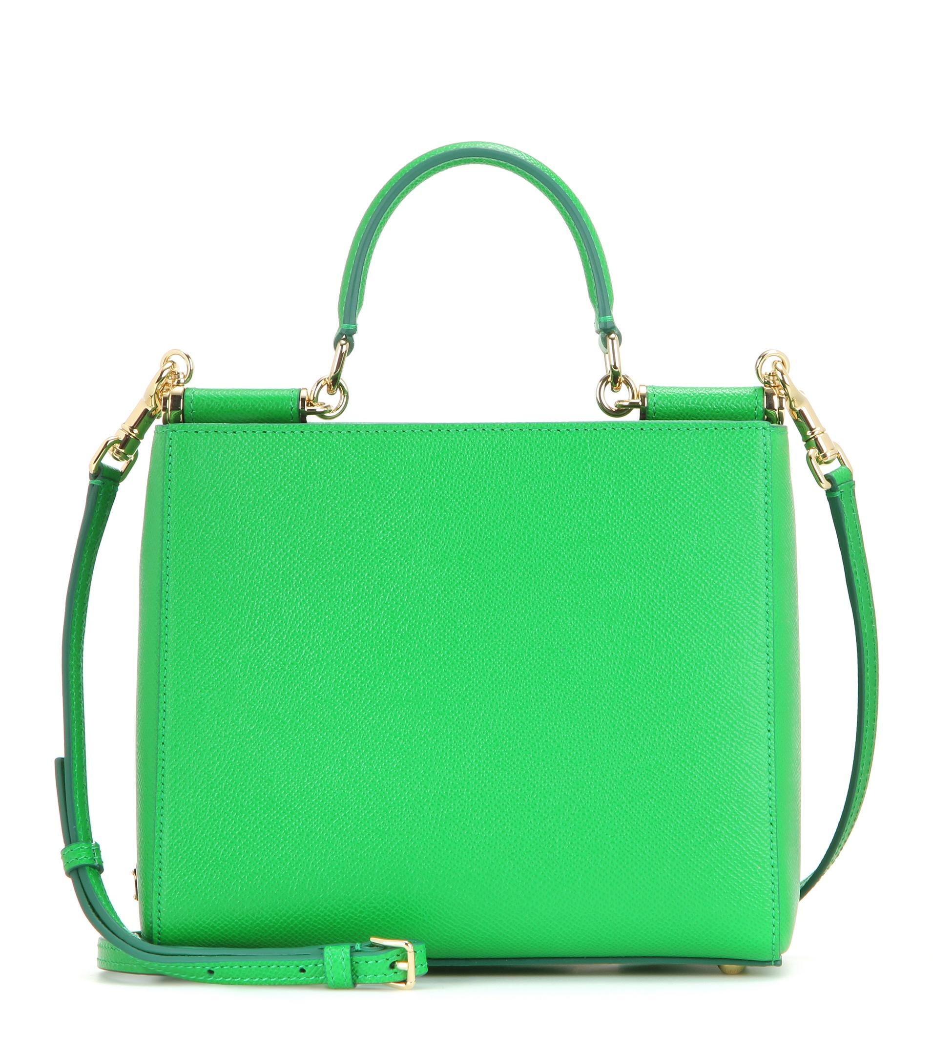 Dolce & gabbana Sicily Small Leather Shoulder Bag in Green | Lyst