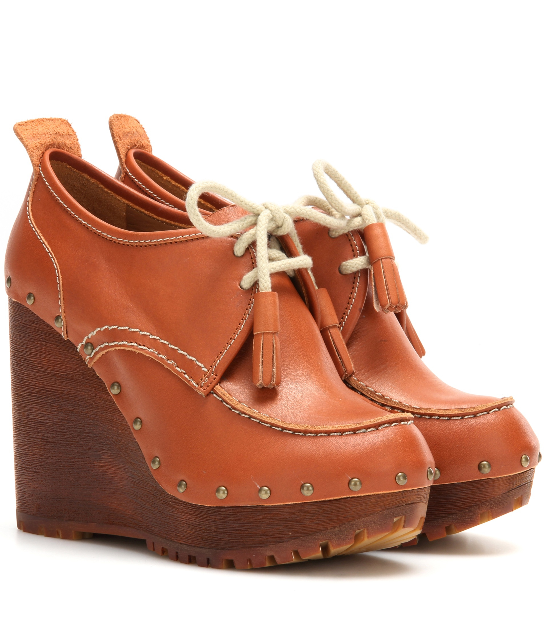 Lyst See By Chloé Leather Wedge Ankle Boots in Brown Lyst See By Chloé Leather Wedge Ankle Boots in Brown