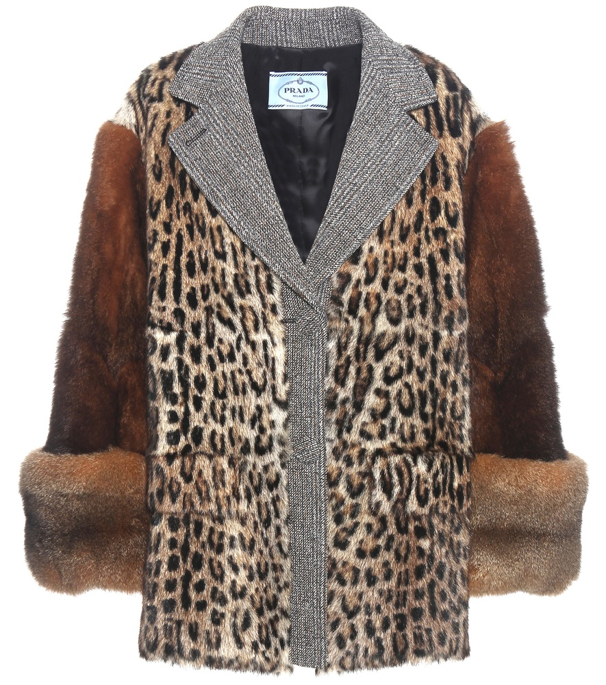Prada Fur Coat in Brown | Lyst