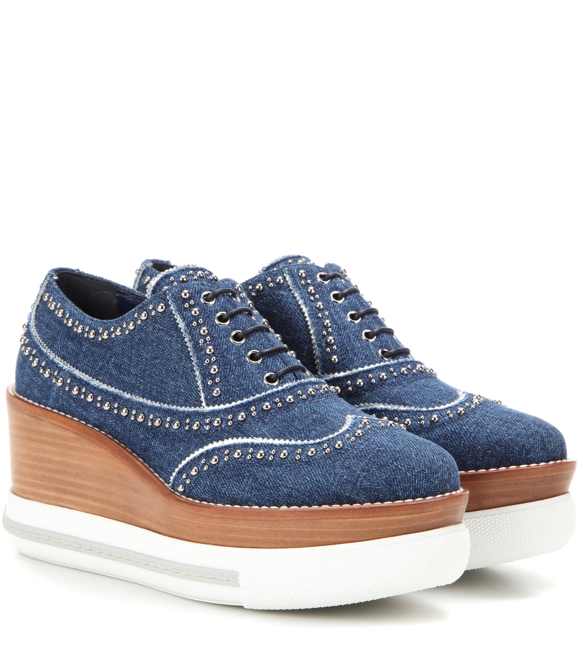 miu miu oxford shoes miu miu platform denim oxford shoes in blue lyst miu miu oxford shoes miu miu platform denim oxford shoes in blue lyst