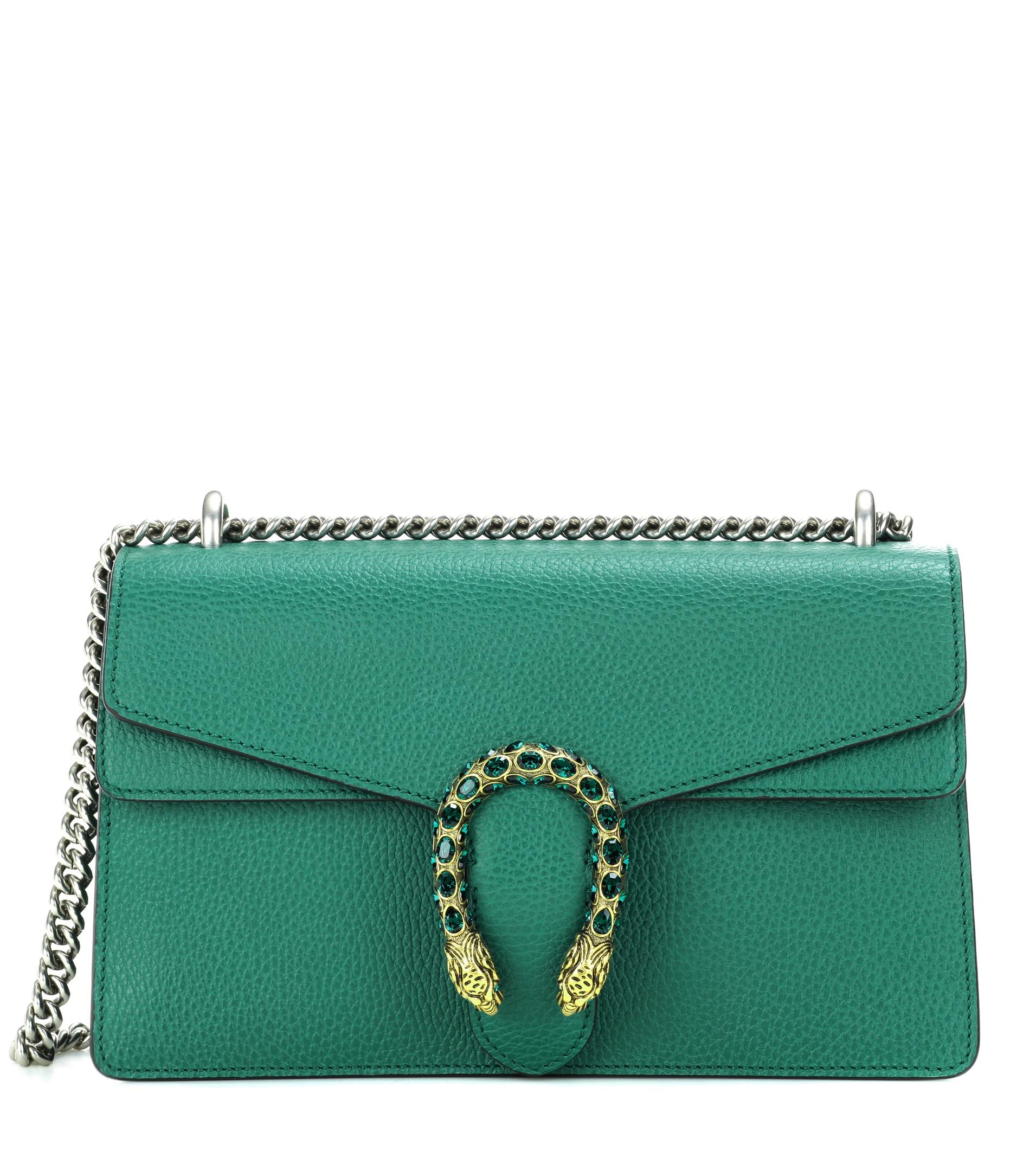 Lyst - Gucci Dionysus Small Leather Shoulder Bag in Green