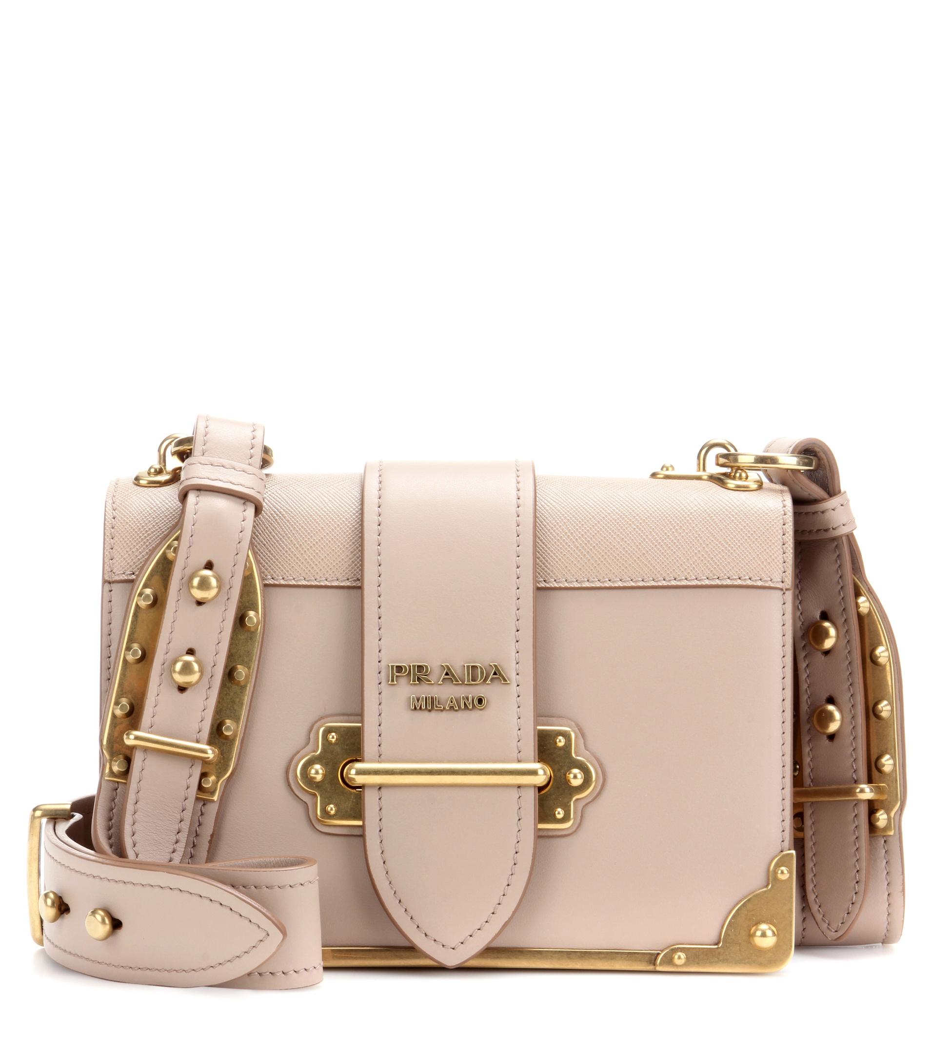 Lyst Prada Cahier Leather Shoulder Bag In Natural Gallery