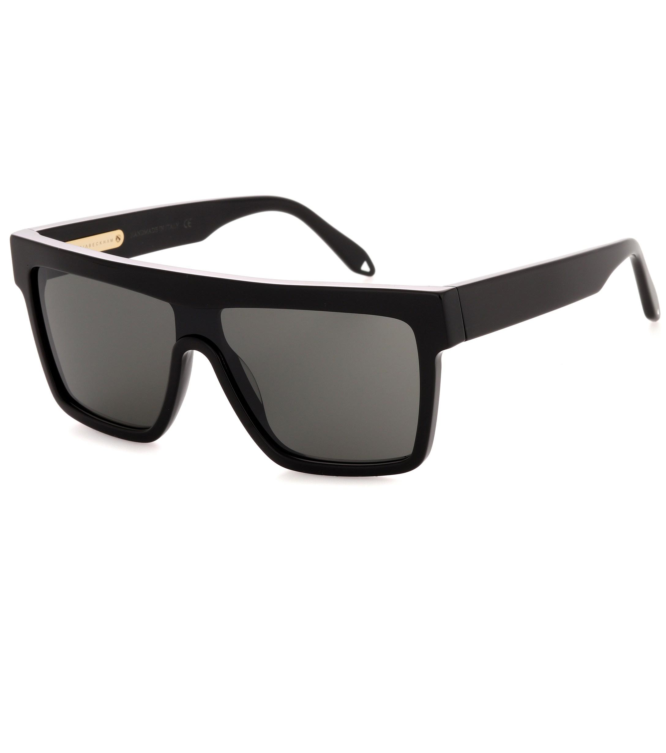 Victoria Beckham Flat Top Visor Sunglasses in Black - Lyst