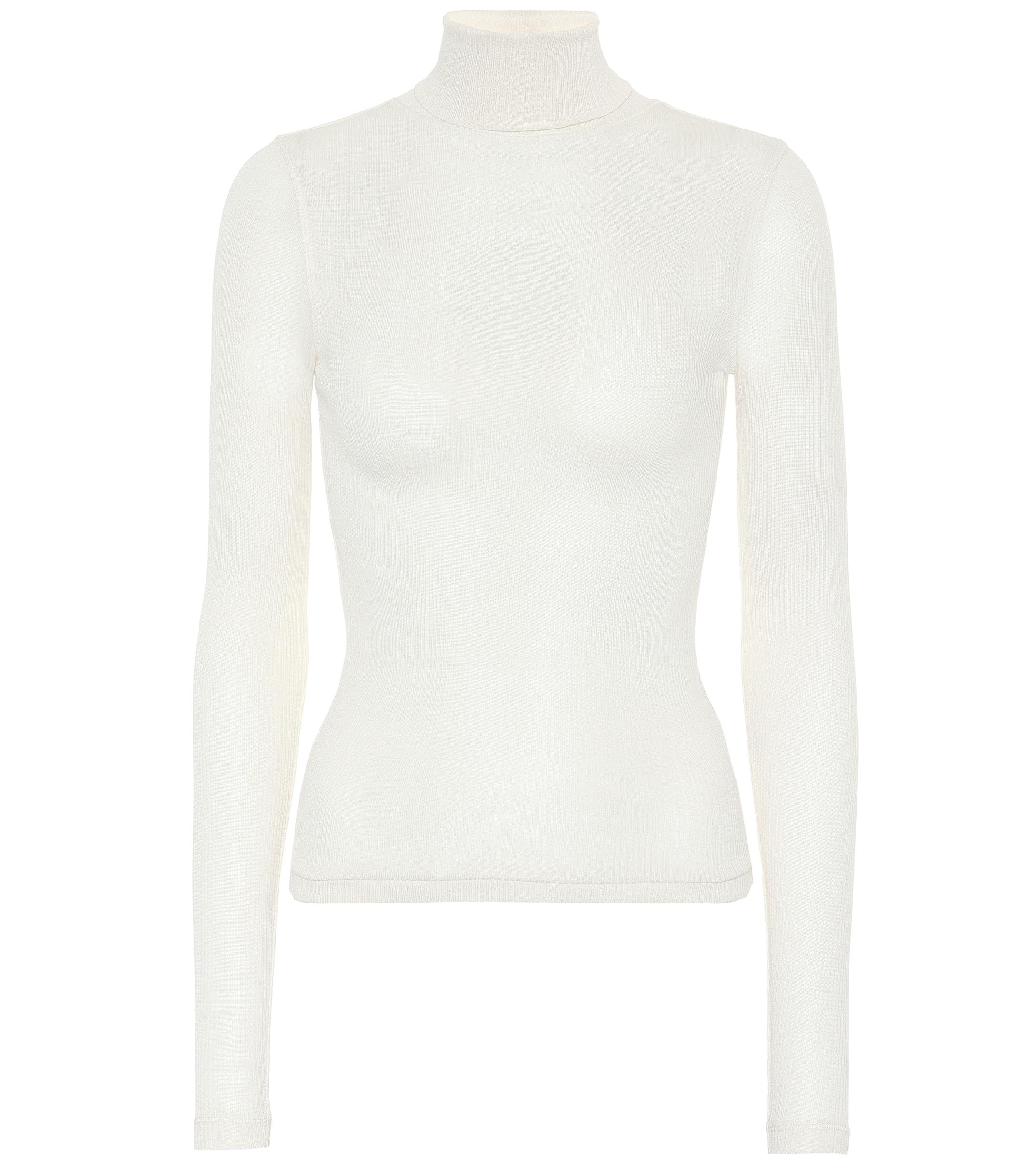 AMI Cotton Turtleneck Sweater in White - Lyst