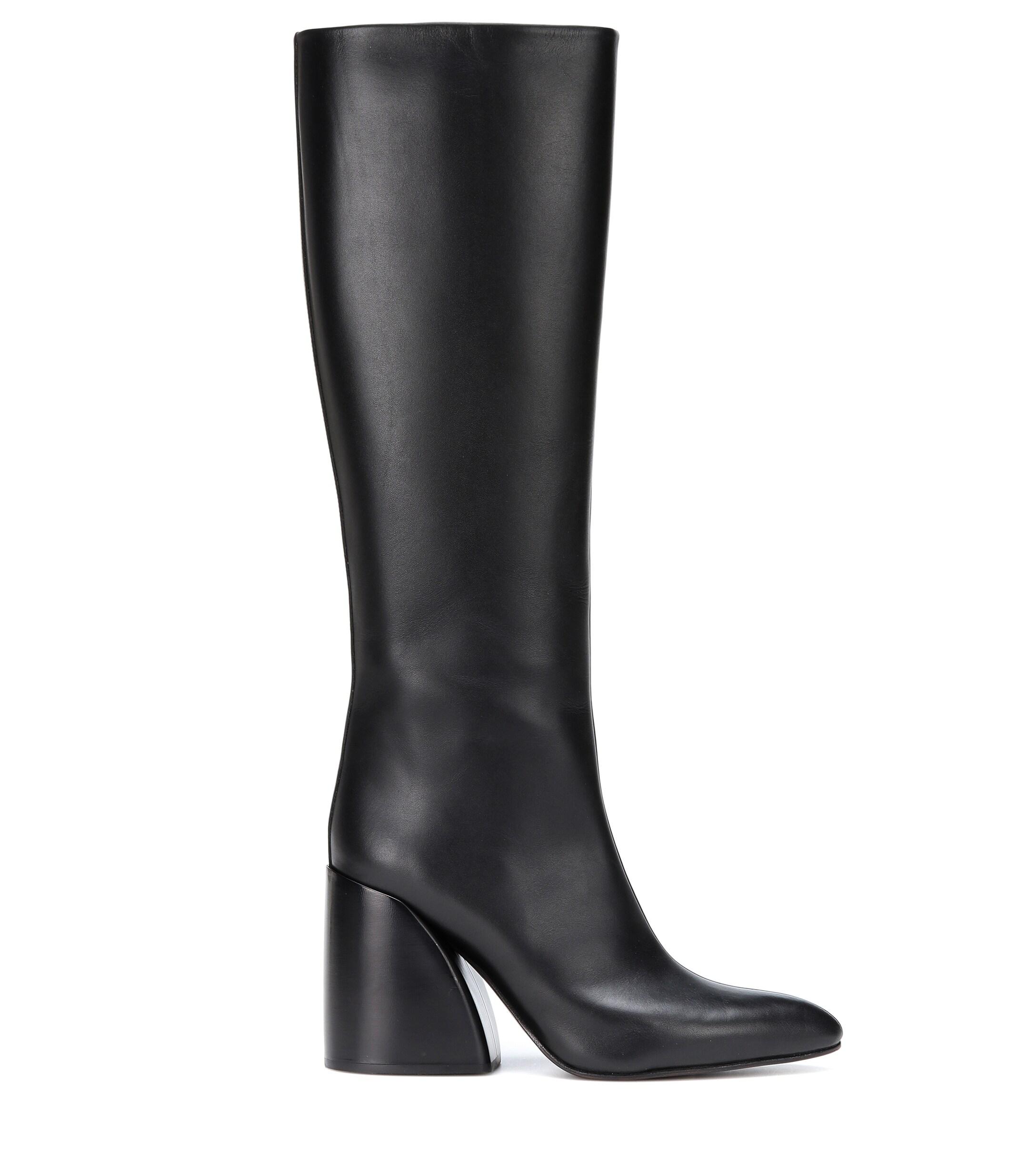 Chloé Leather Knee-high Boots in Black - Lyst
