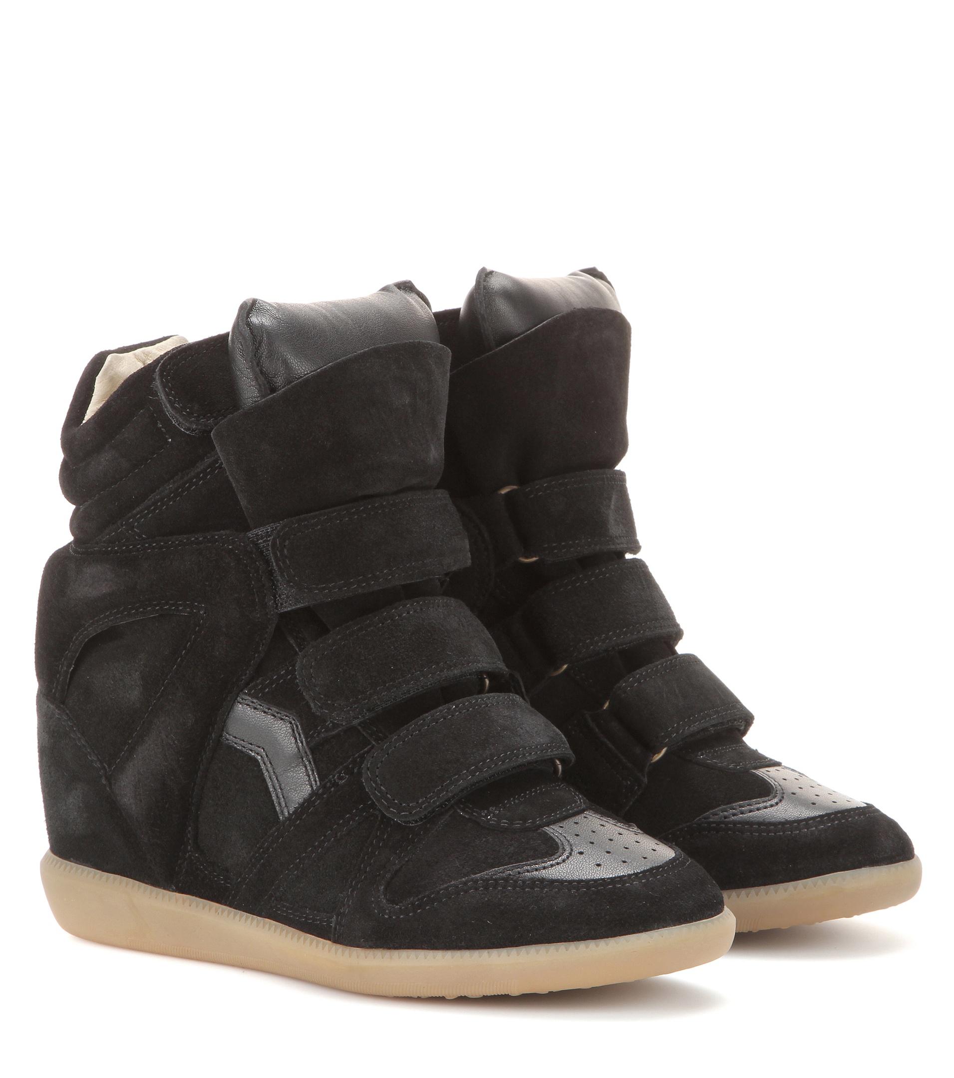 Lyst - Isabel Marant Bekett Leather And Suede Sneakers in Black - Save 53%