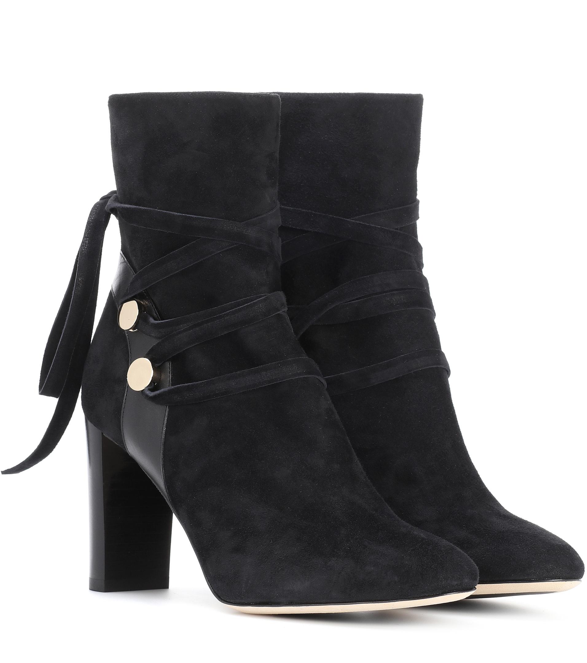 Lyst - Jimmy Choo Houston 85 Suede Ankle Boots in Black