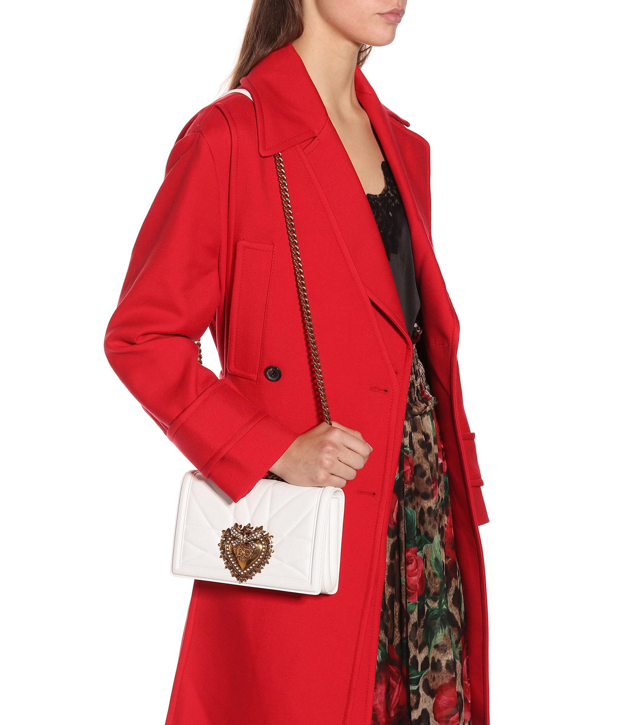 Dolce & Gabbana Leather Medium Devotion Shoulder Bag in White Lyst