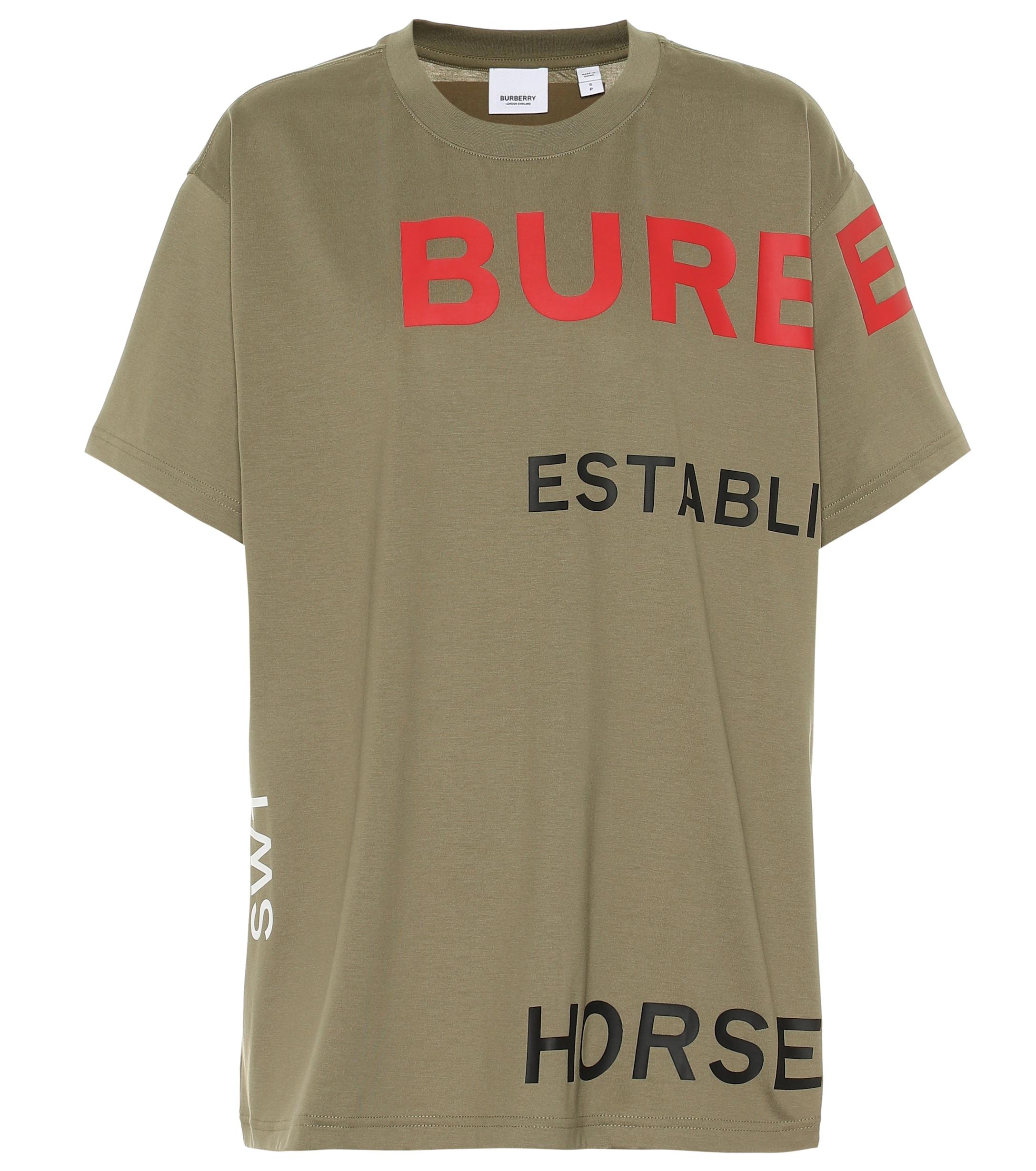 Burberry Horseferry Print Cotton Oversized T-shirt in Dark Moss (Green ...