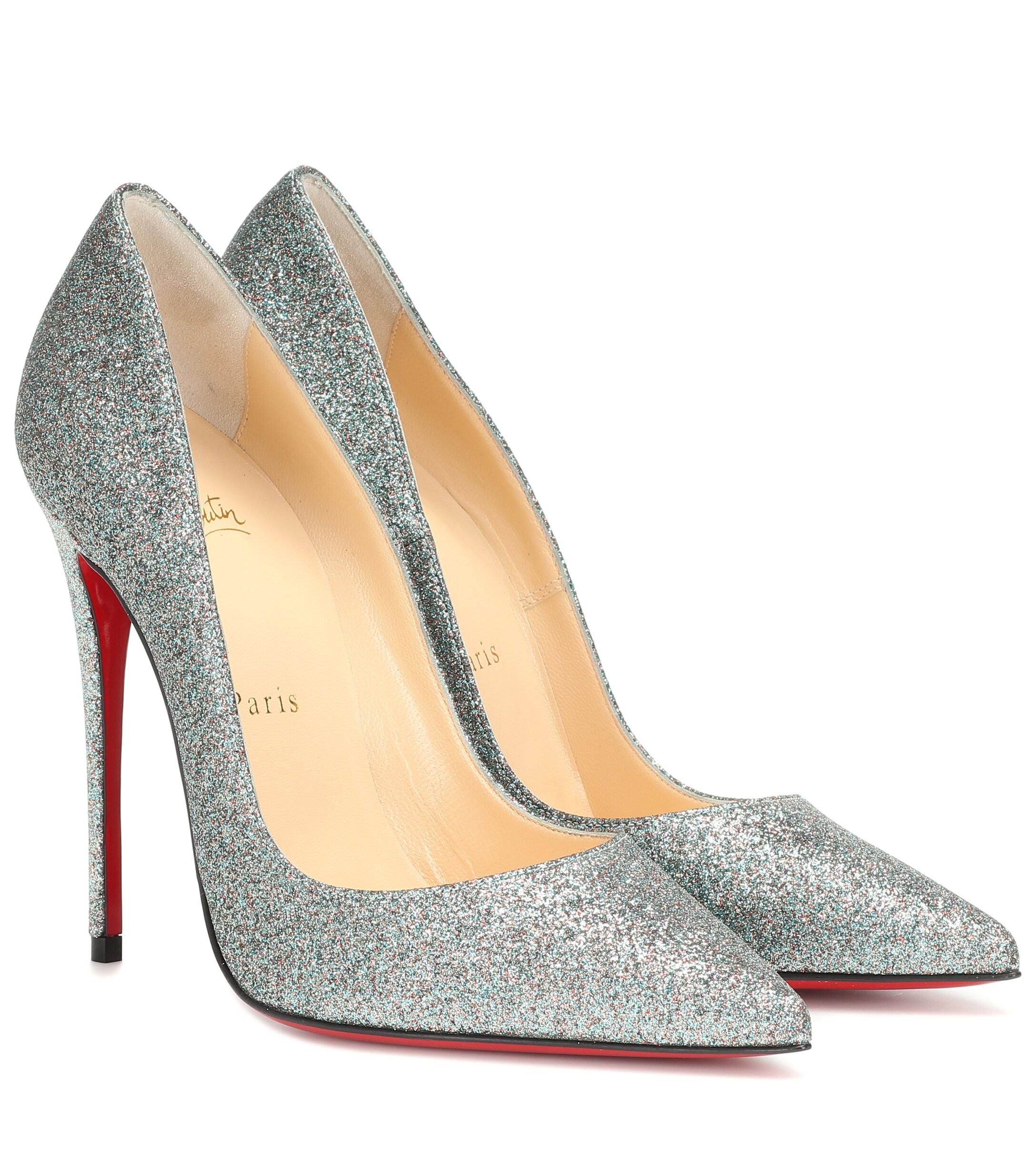 Christian Louboutin So Kate 120 Glitter Pumps in Silver (Metallic) Lyst