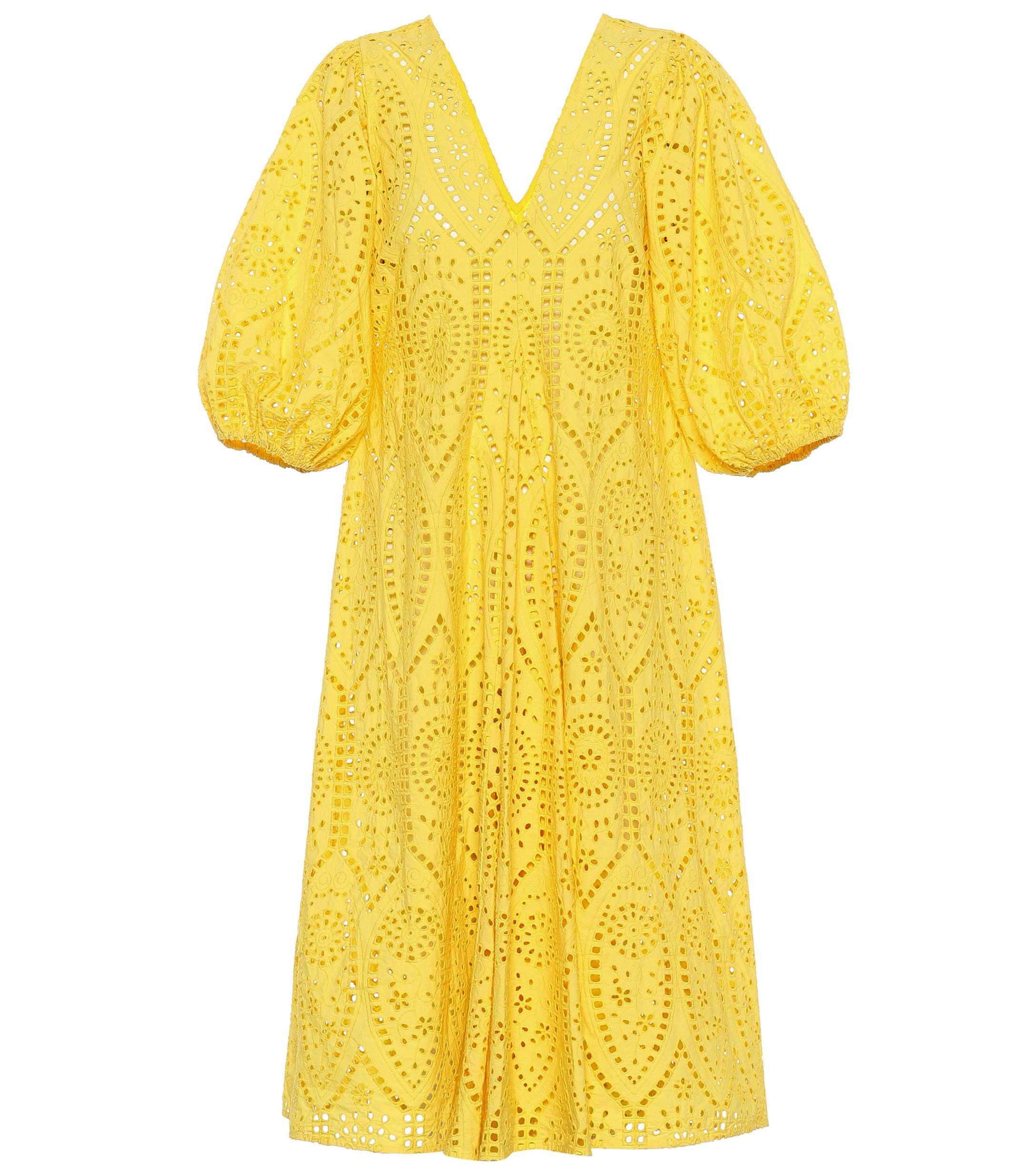 Lyst - Ganni Exclusive To Mytheresa – Cotton Broderie Anglaise Dress in
