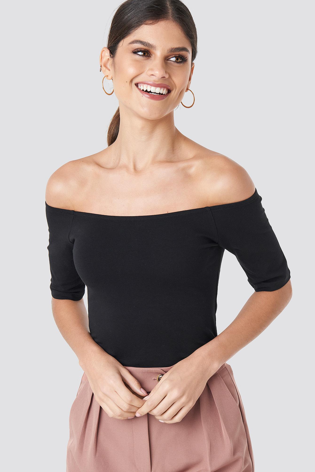 Lyst NAKD Short Sleeve Off Shoulder Top Black in Black