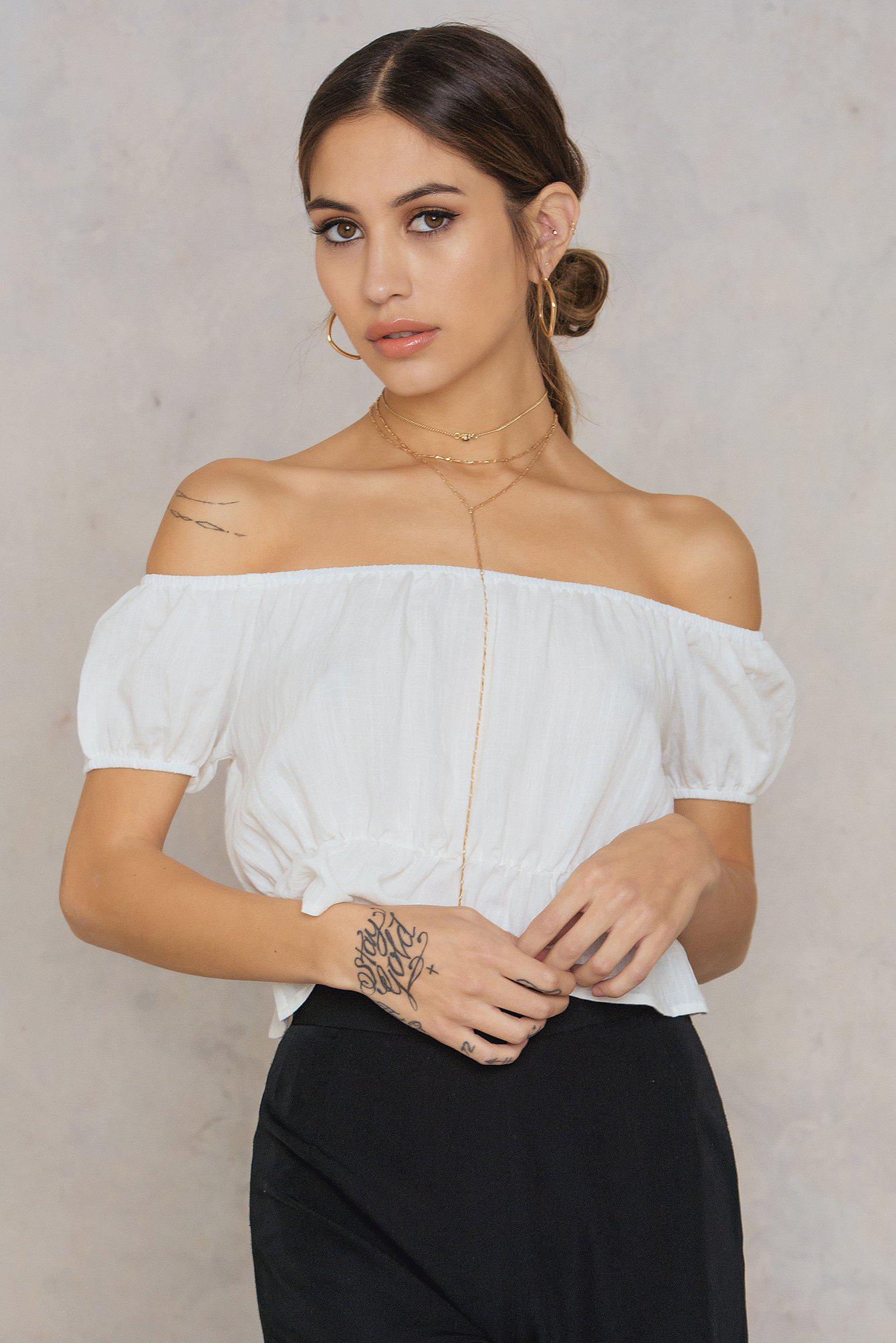 Lyst Lucca Couture Back Lace Up Crop Top in White