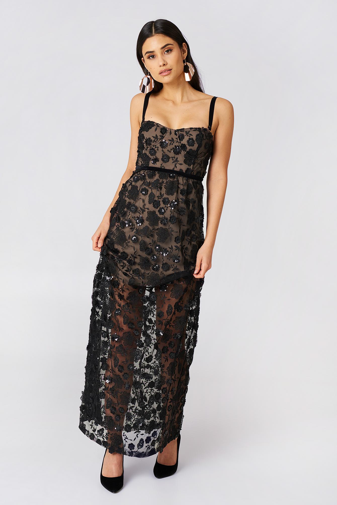 rosalyn paneled maxi dress