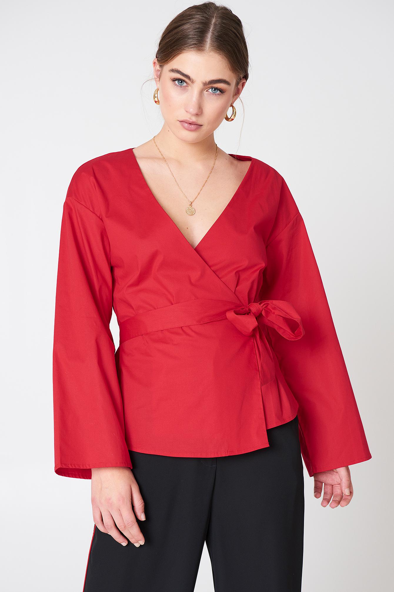 Lyst Na Kd Wrap  Kimono  Blouse  in Red