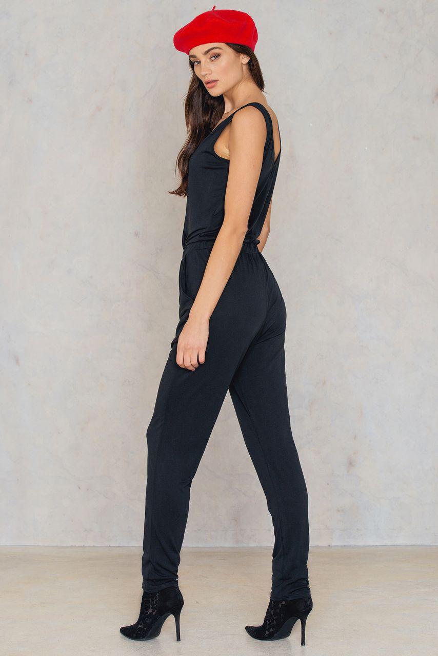 black jersey jumpsuit