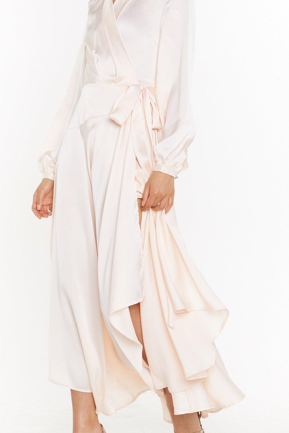 nasty gal satin wrap dress