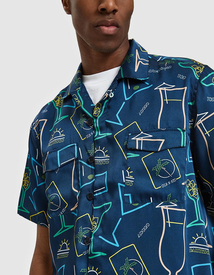 Lyst - Sunnei Hawaiian Shirt In Cocktail in Blue for Men