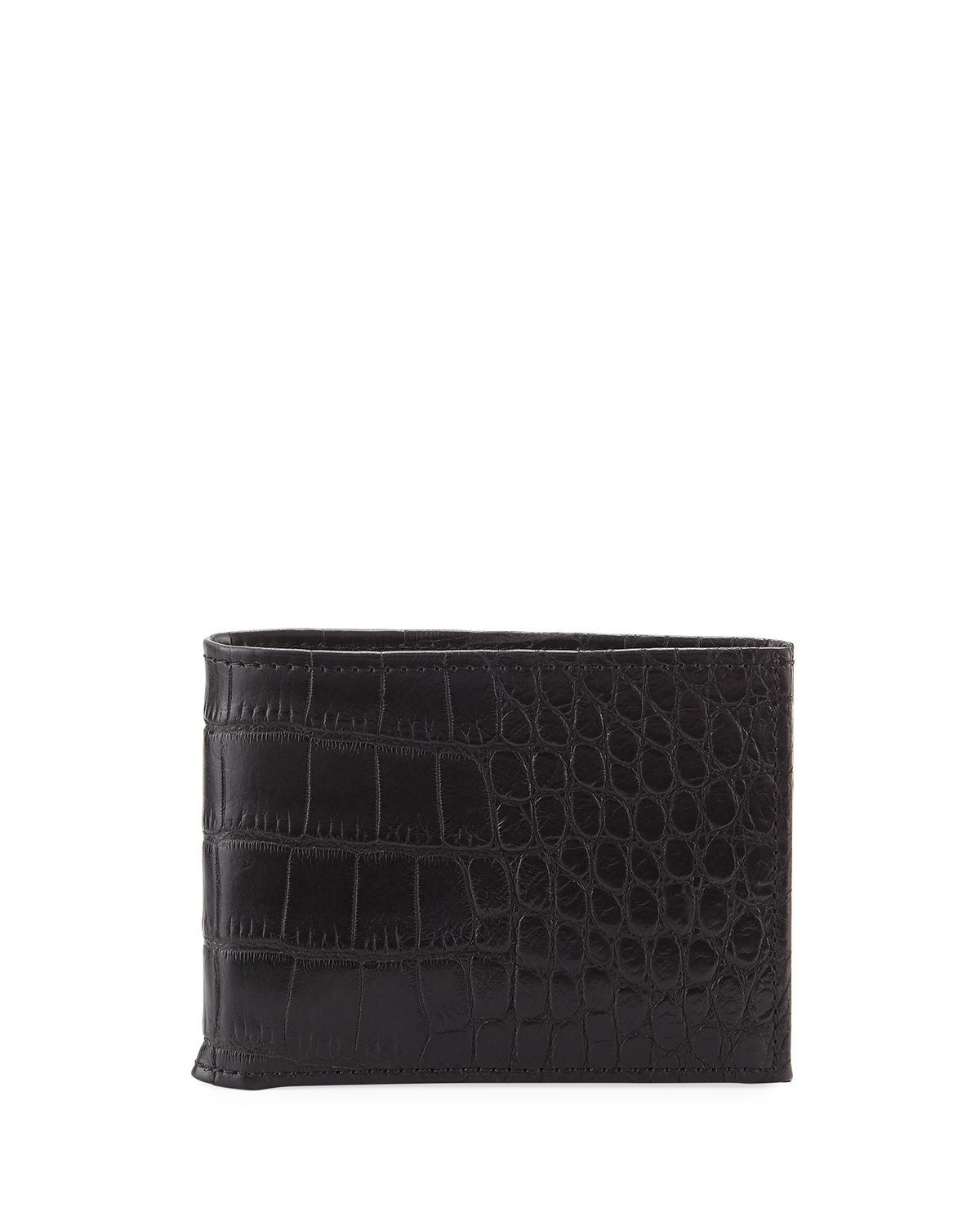 Lyst - Neiman Marcus Slim Bi-fold Wallet in Black for Men