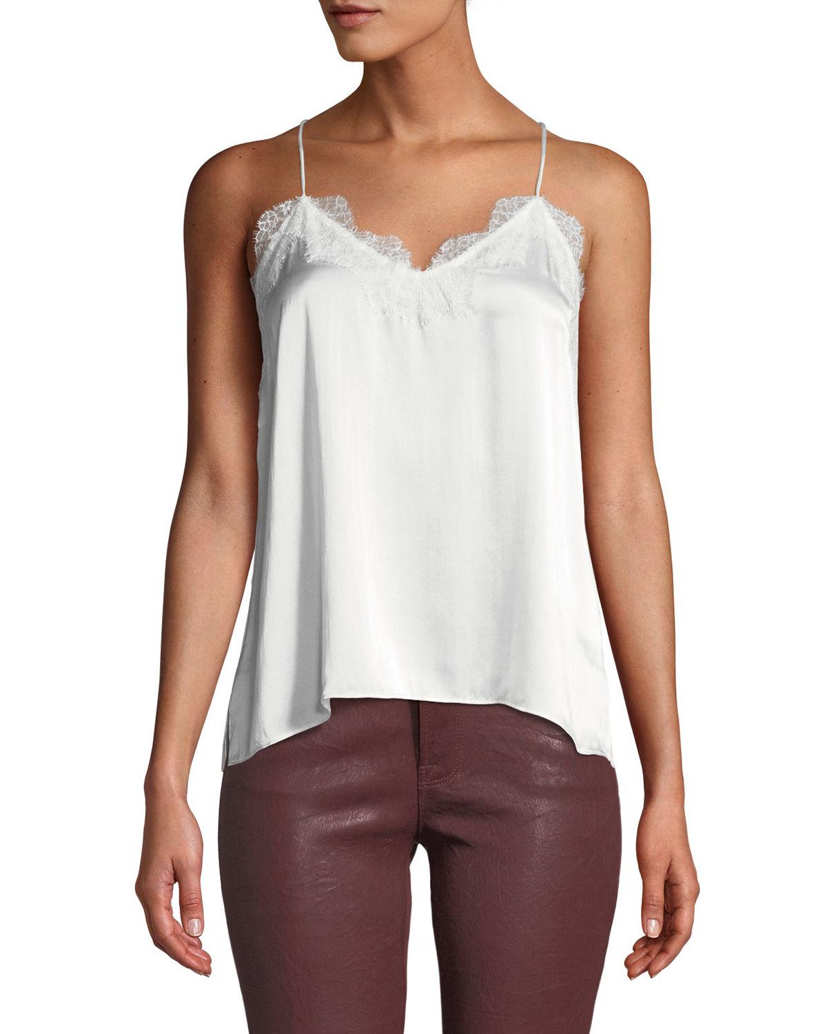 Cami NYC Racer Silk Charmeuse Camisole in White Save 4 Lyst