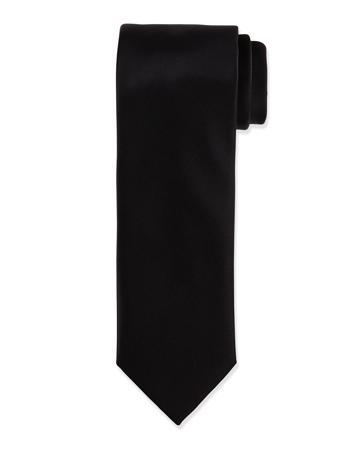 Brioni Solid Silk Satin Tie in Black for Men | Lyst