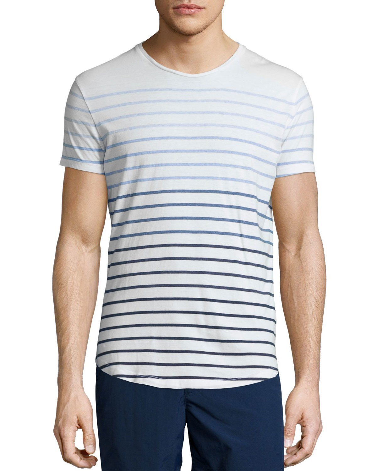 Orlebar brown Gradient-stripe Short-sleeve T-shirt in White for Men | Lyst