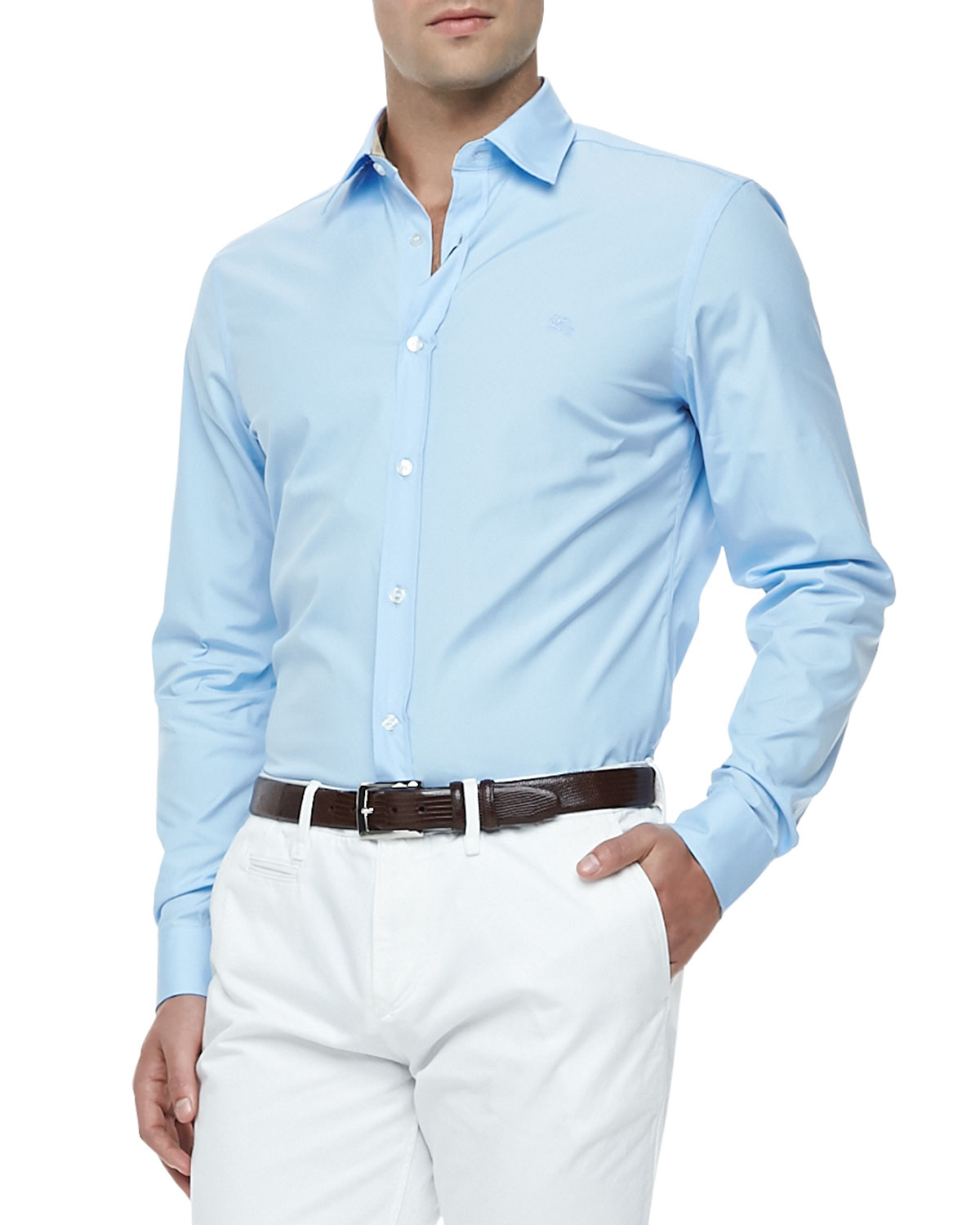 burberry blue dress shirt