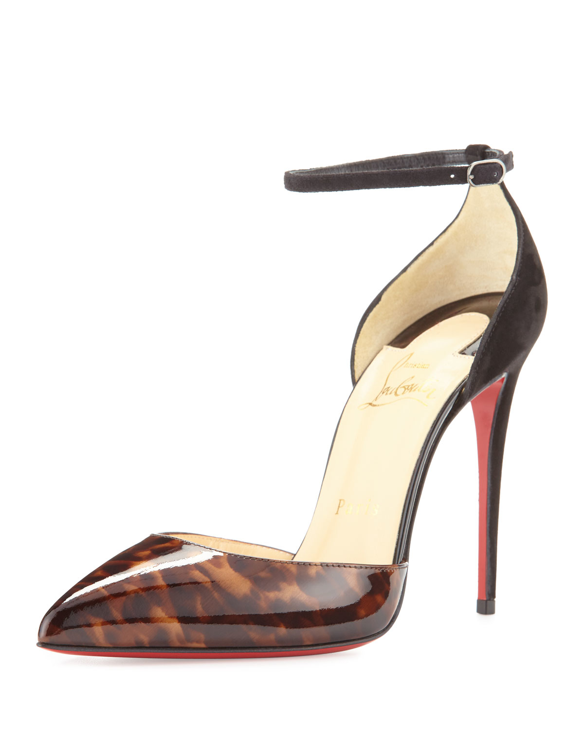 Christian louboutin Uptown D'orsay 100mm Red Sole Pump in Black (TESTAD
