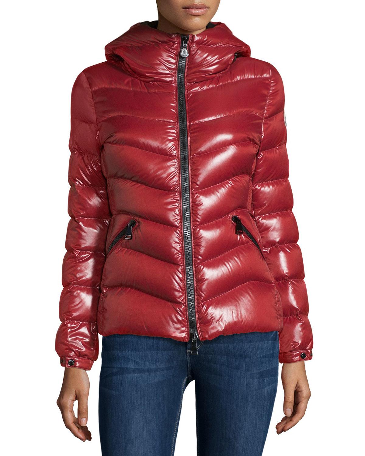 Lyst - Moncler Anthia Hooded Wave Puffer Jacket in Black